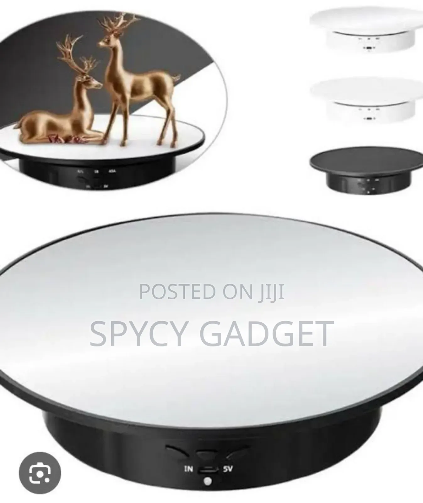 360° Electric Mirror Turntable (Motorized Rotating Display Stand)