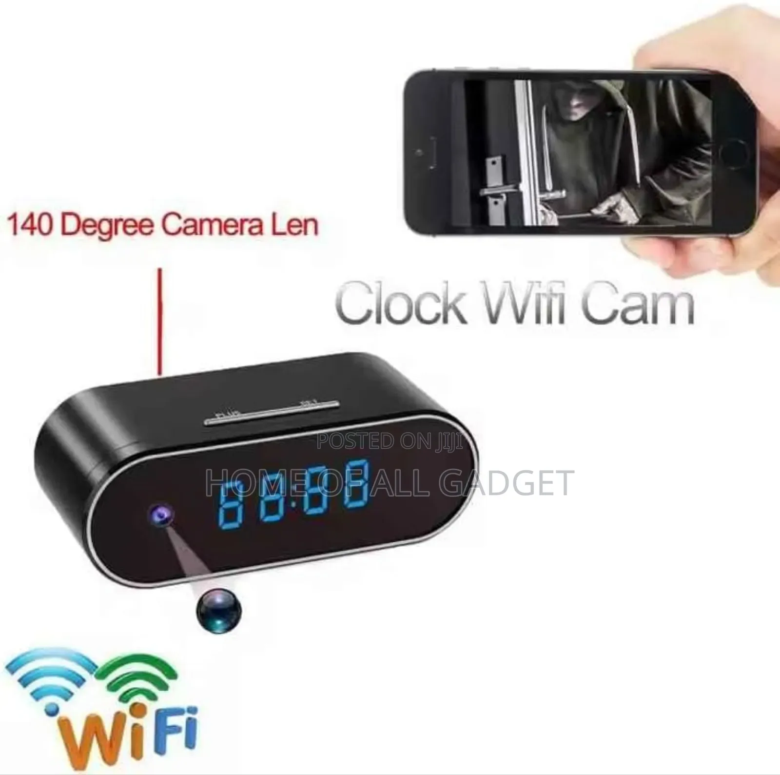 Digital Table Clock Wifi Spy Camera.