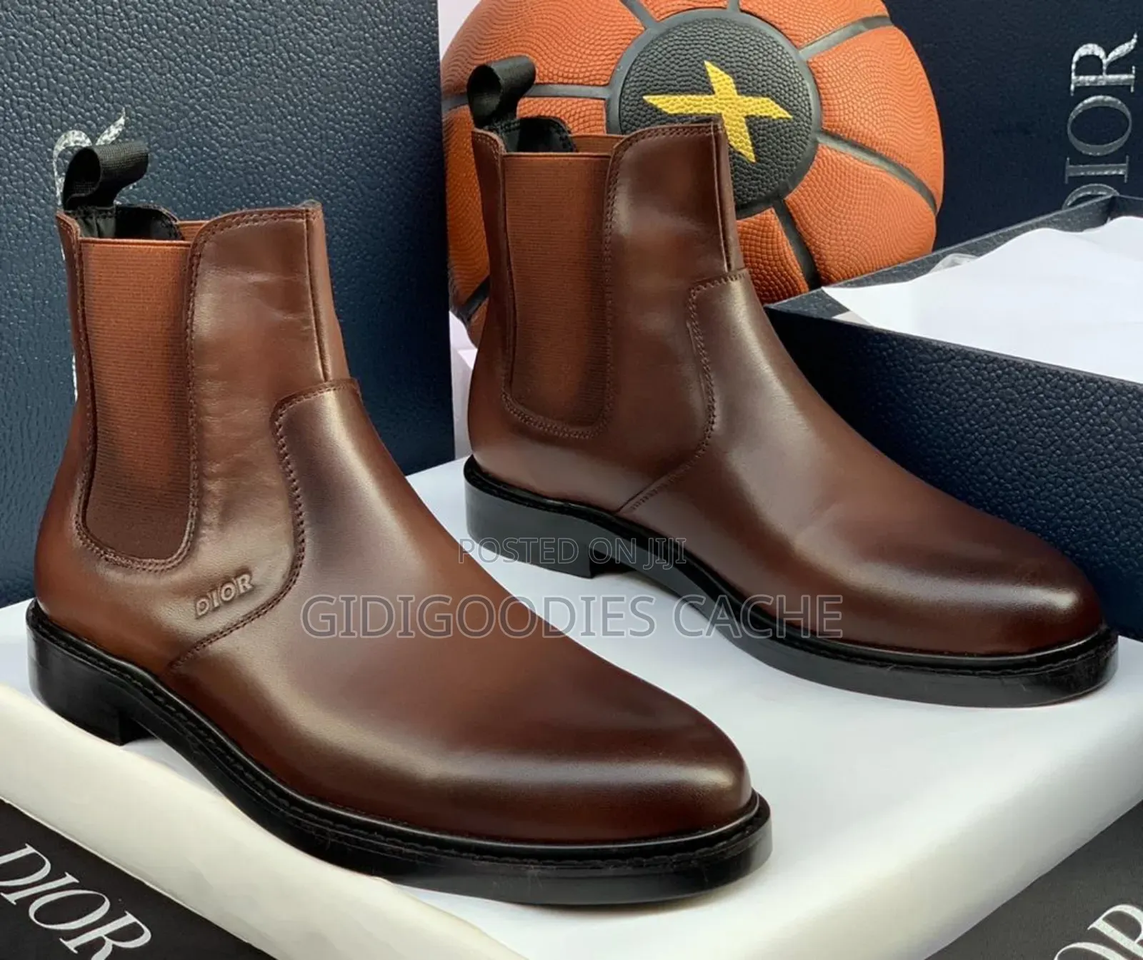 Dior Embassy Chelsea Leather Boots With Elastic Side Panels