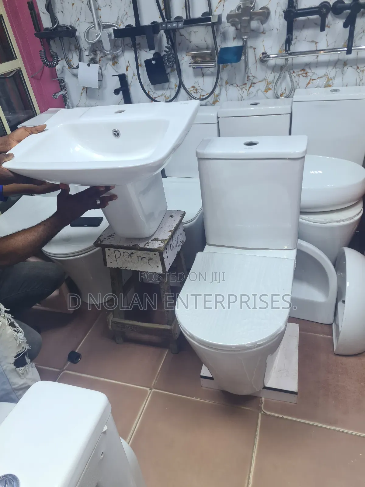 Water Closet With Half Pedestal