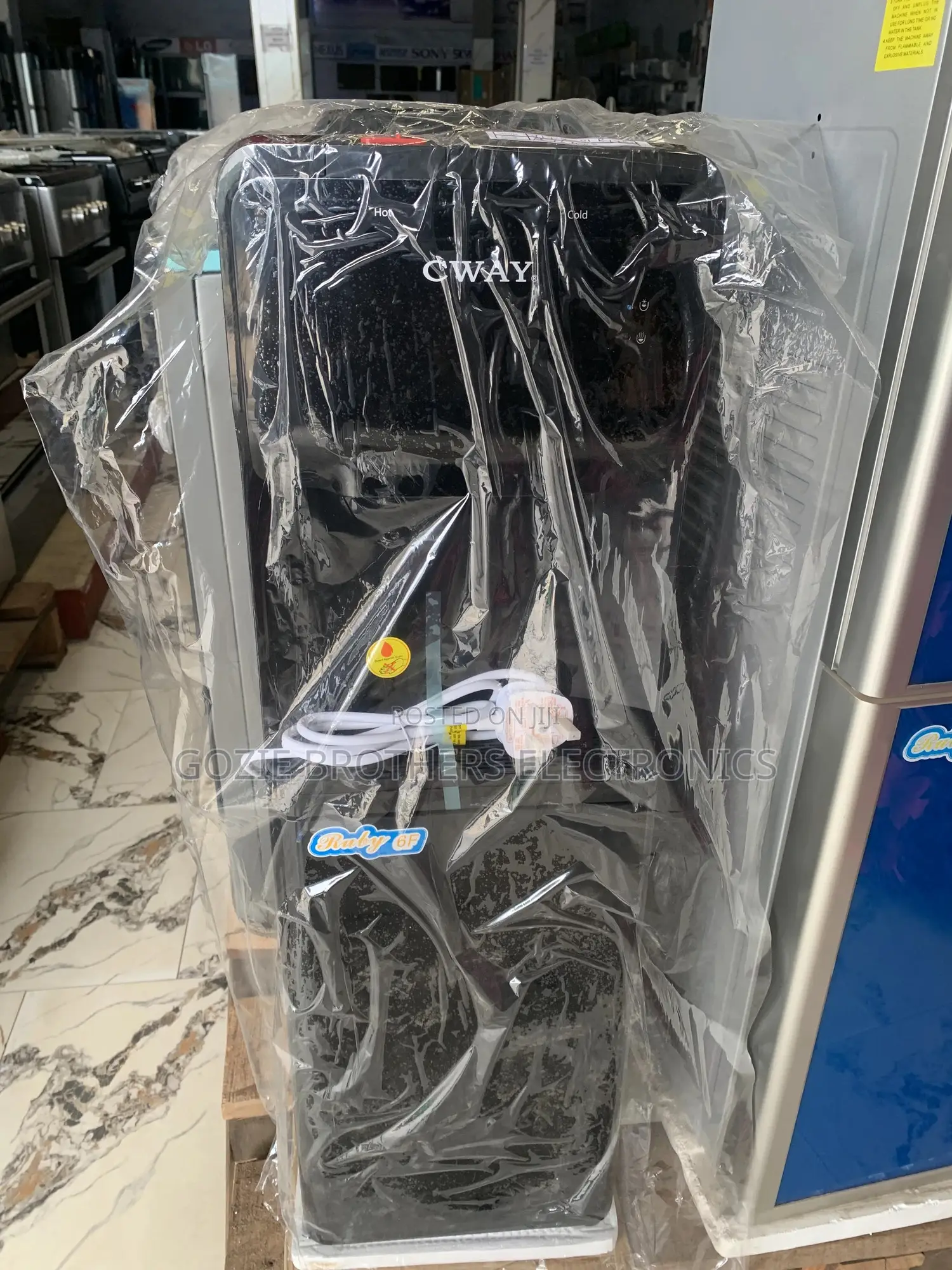Cway Water Dispenser With Storage Cabinet Black Color