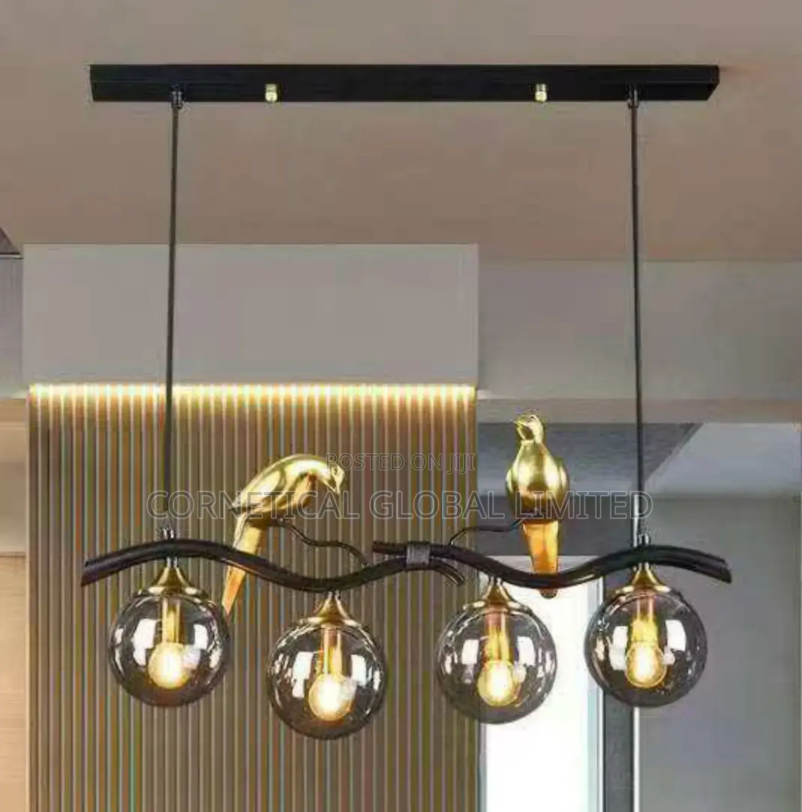 Modern Bird-accent Glass Pendant Chandelier