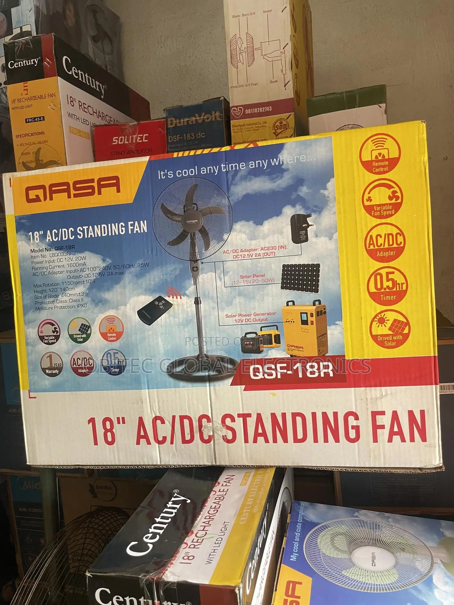 Qasa Ac/Dc Inverter Fan 18inches