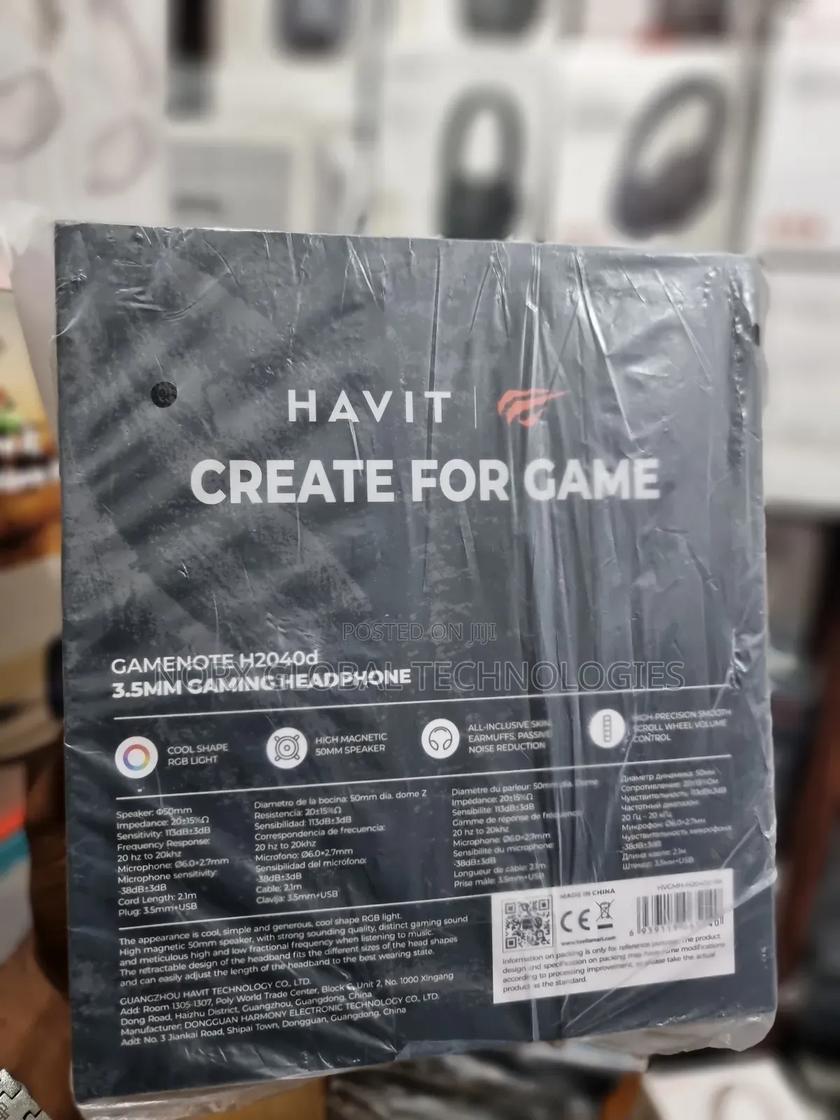 Havit Gamenote H2040d Surround-Sound RGB Over-Ear Gaming Headphone.
