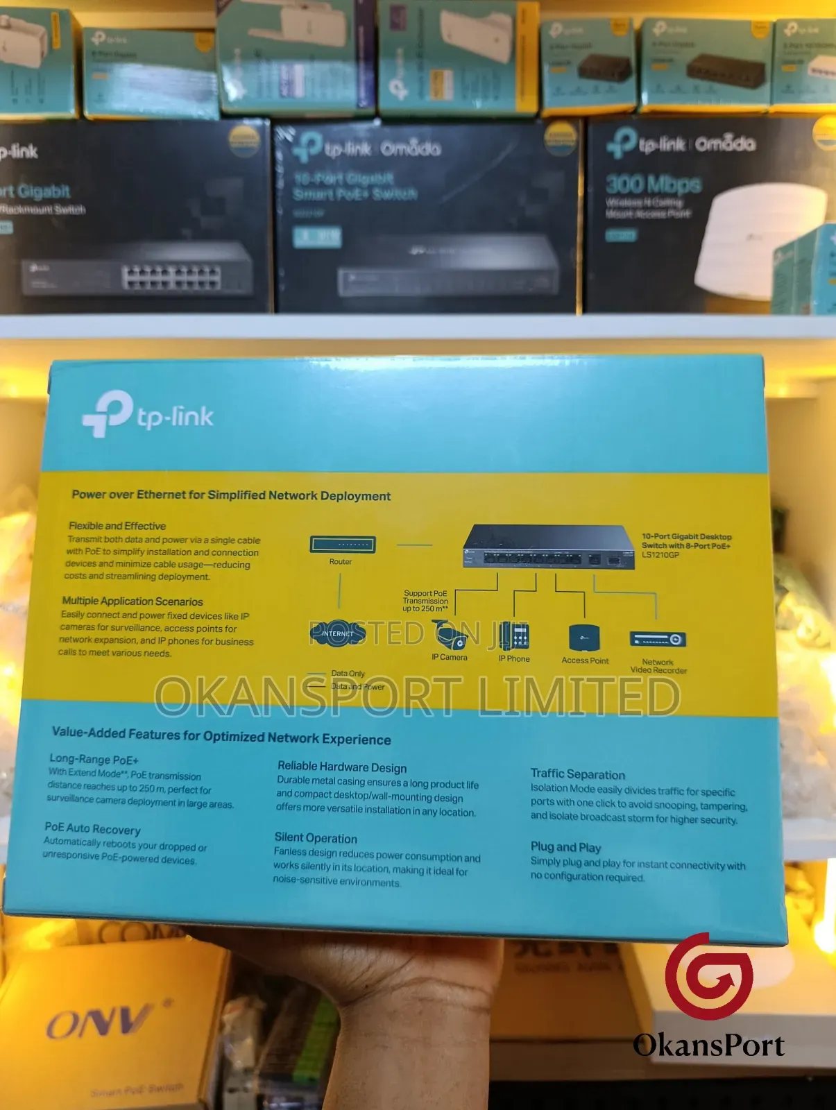 10-Port Gigabit Desktop Poe+ Switch | 8 Poe Ports 802.3af/at Ls1210gp