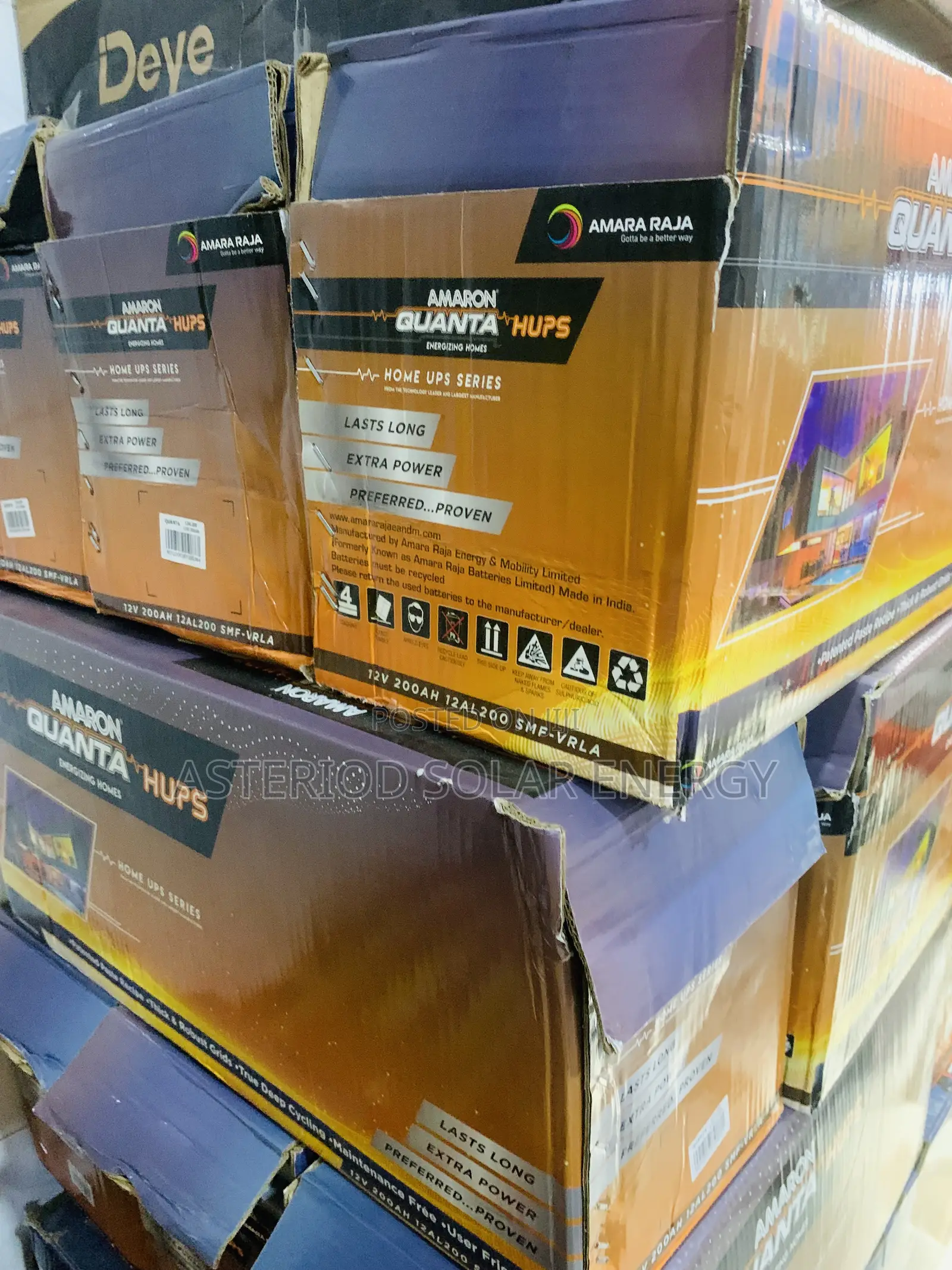 200ahms 12volts Amaron Quanta Dry Cell Battery