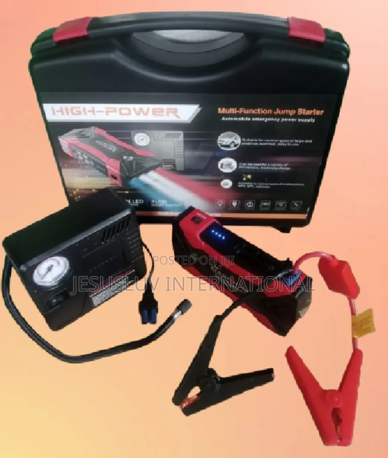 Multifunction Jump Starter Pack With 150 Psi Digital Air Inflator 12v