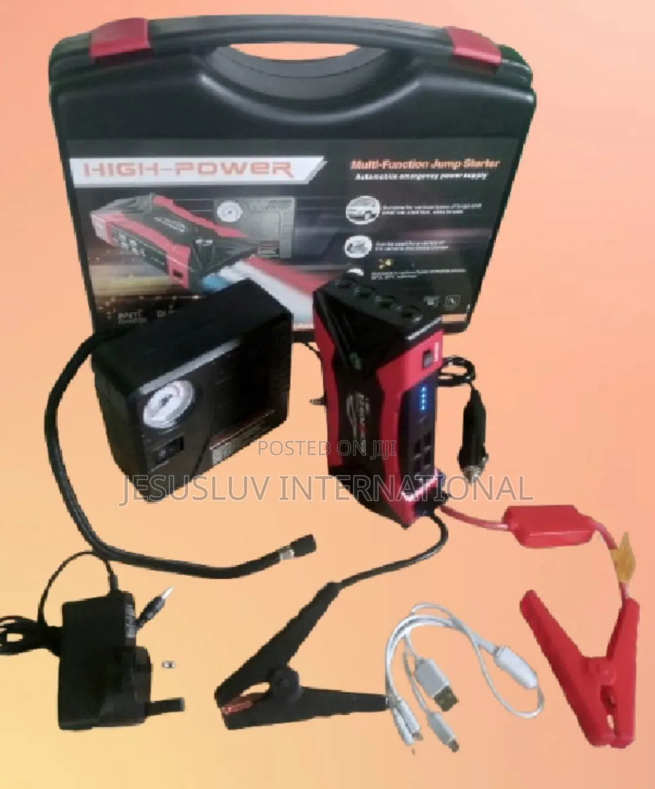 Emergency Wireless Car Jump Starter With Air Compressor for Tyre Pump