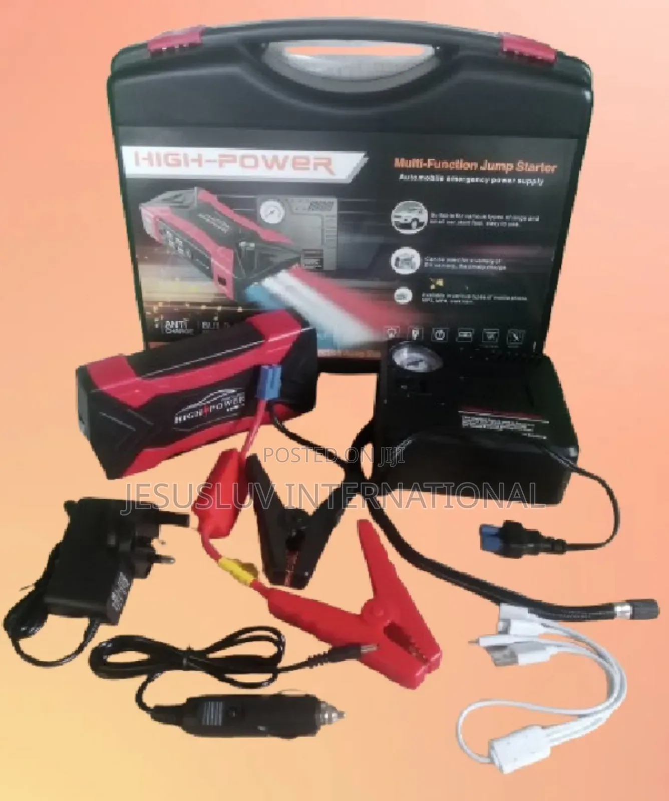 Emergency Wireless Car Jump Starter With Air Compressor for Tyre Pump