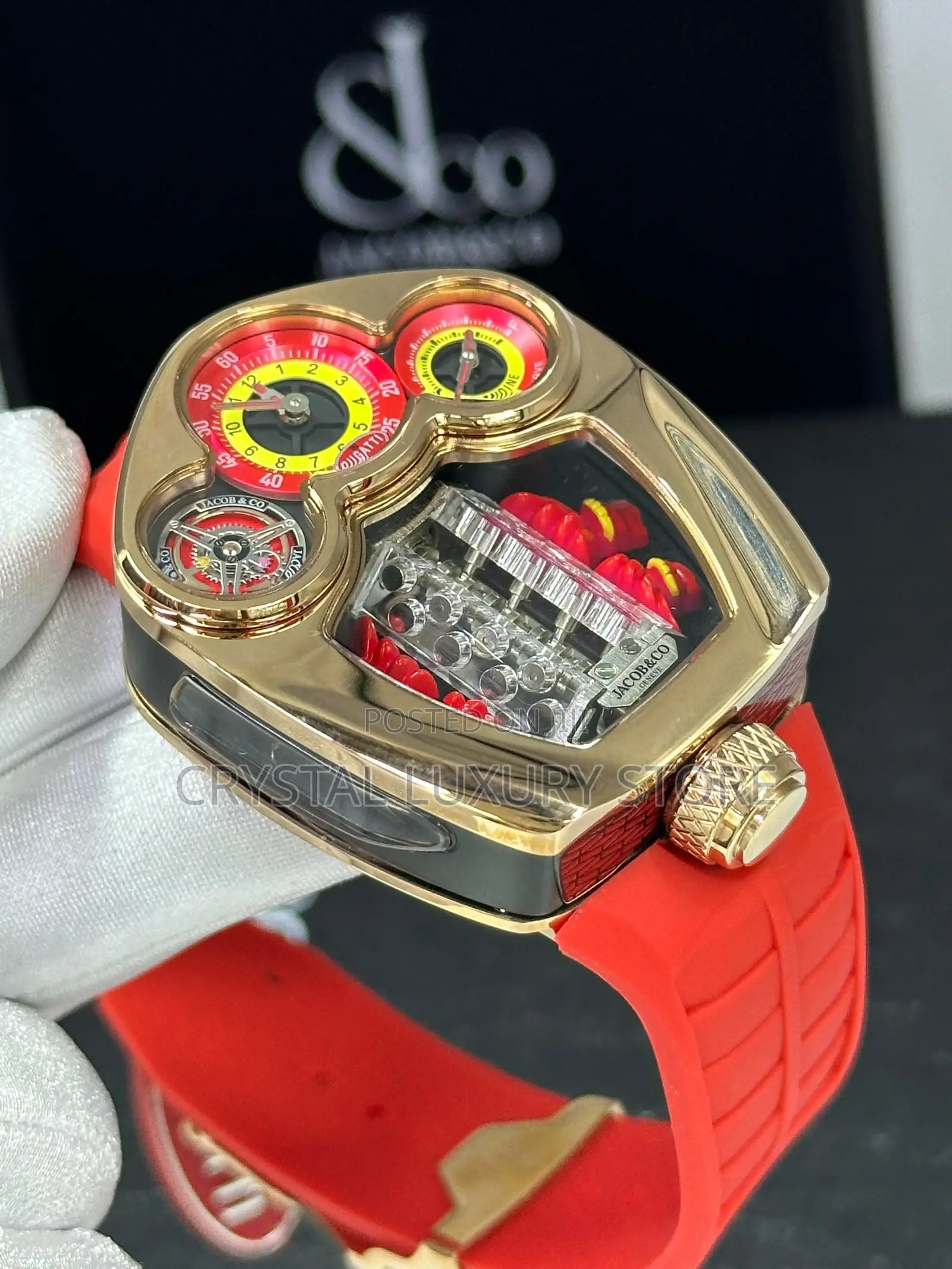 Jacob Co Quality Luxury Men Automatic Engine Wristwatch