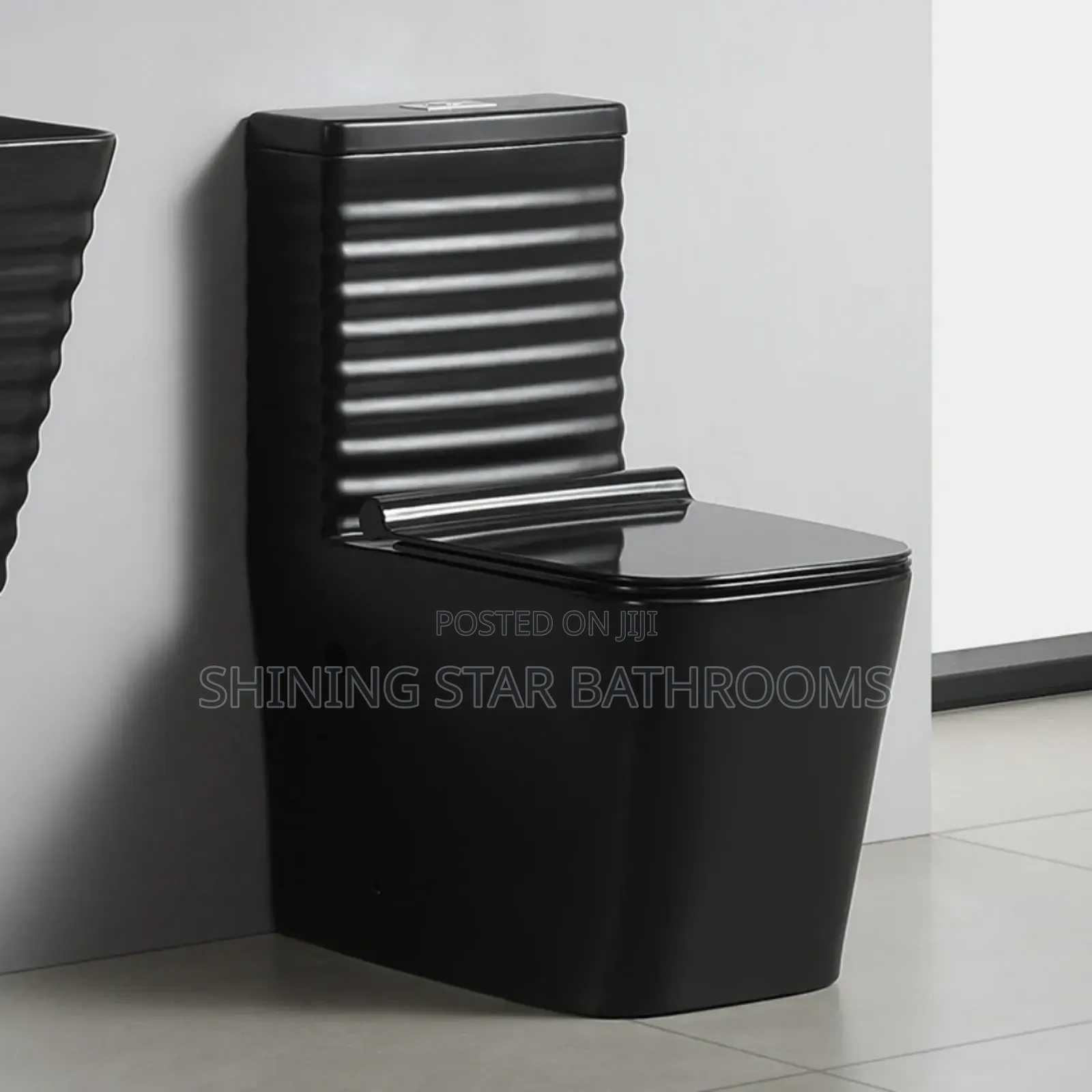 Luxury Patterned Black Toilet Set With Basin