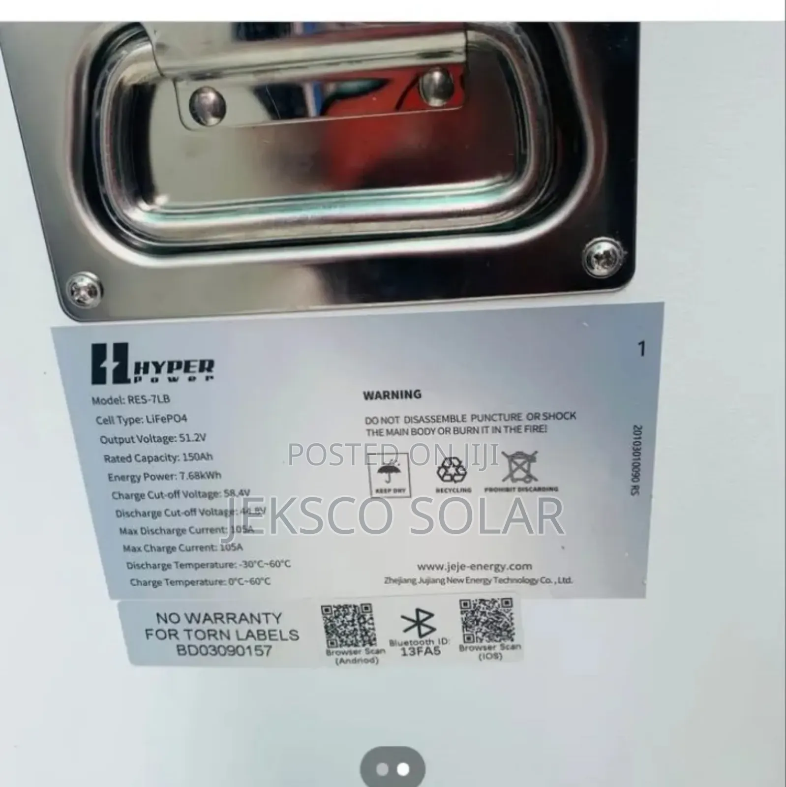 7.6kw, 51.2, Hyper Power Lithium Ion Battery
