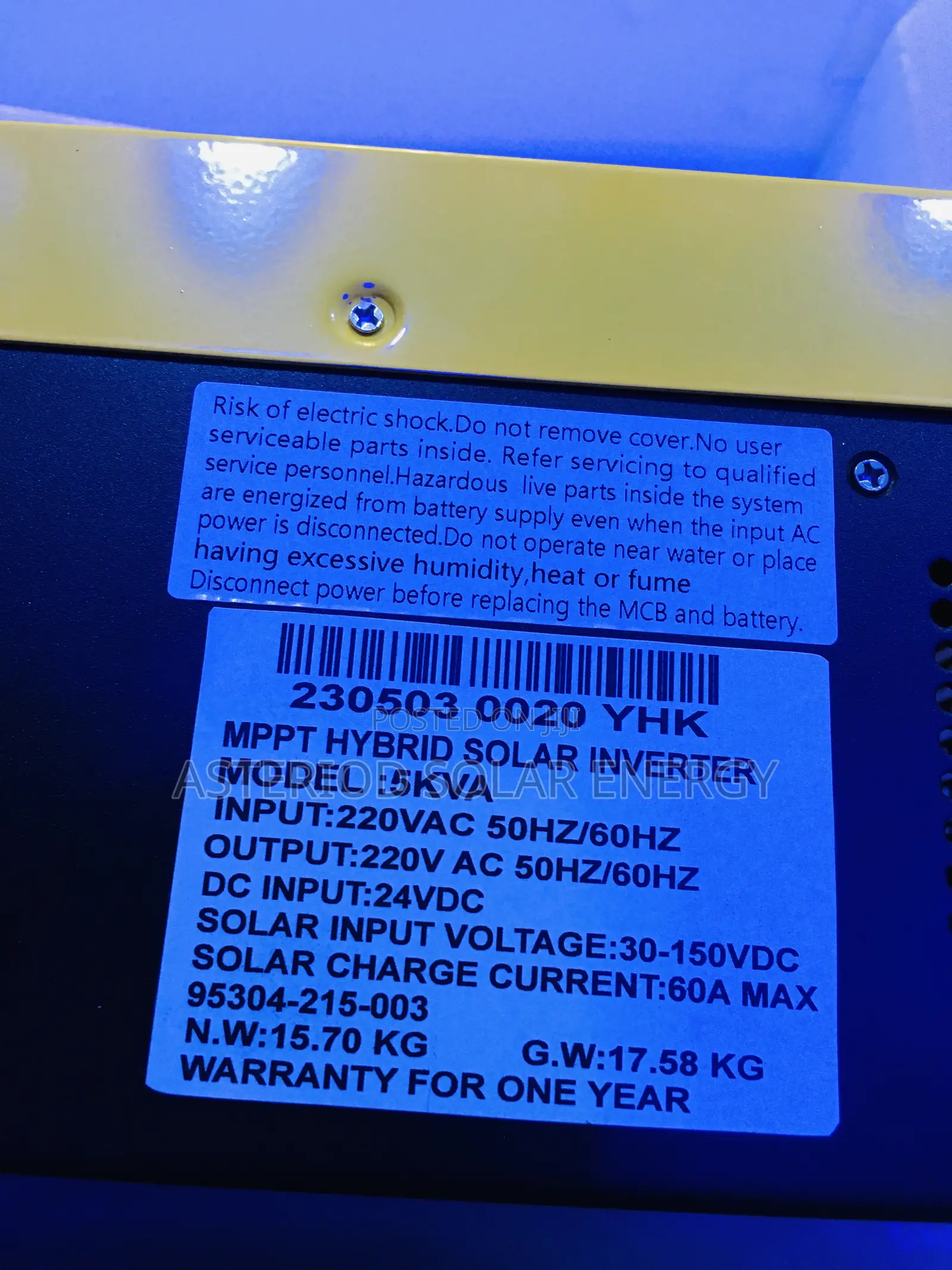 Originally Yohako 5kva 24v Hybrid Solar Inverter