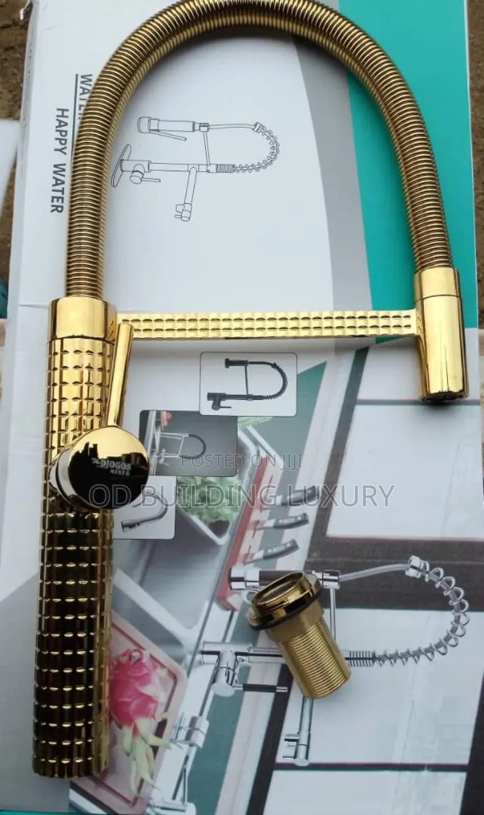 Gold- Kitchen Sink Mixer Tap With