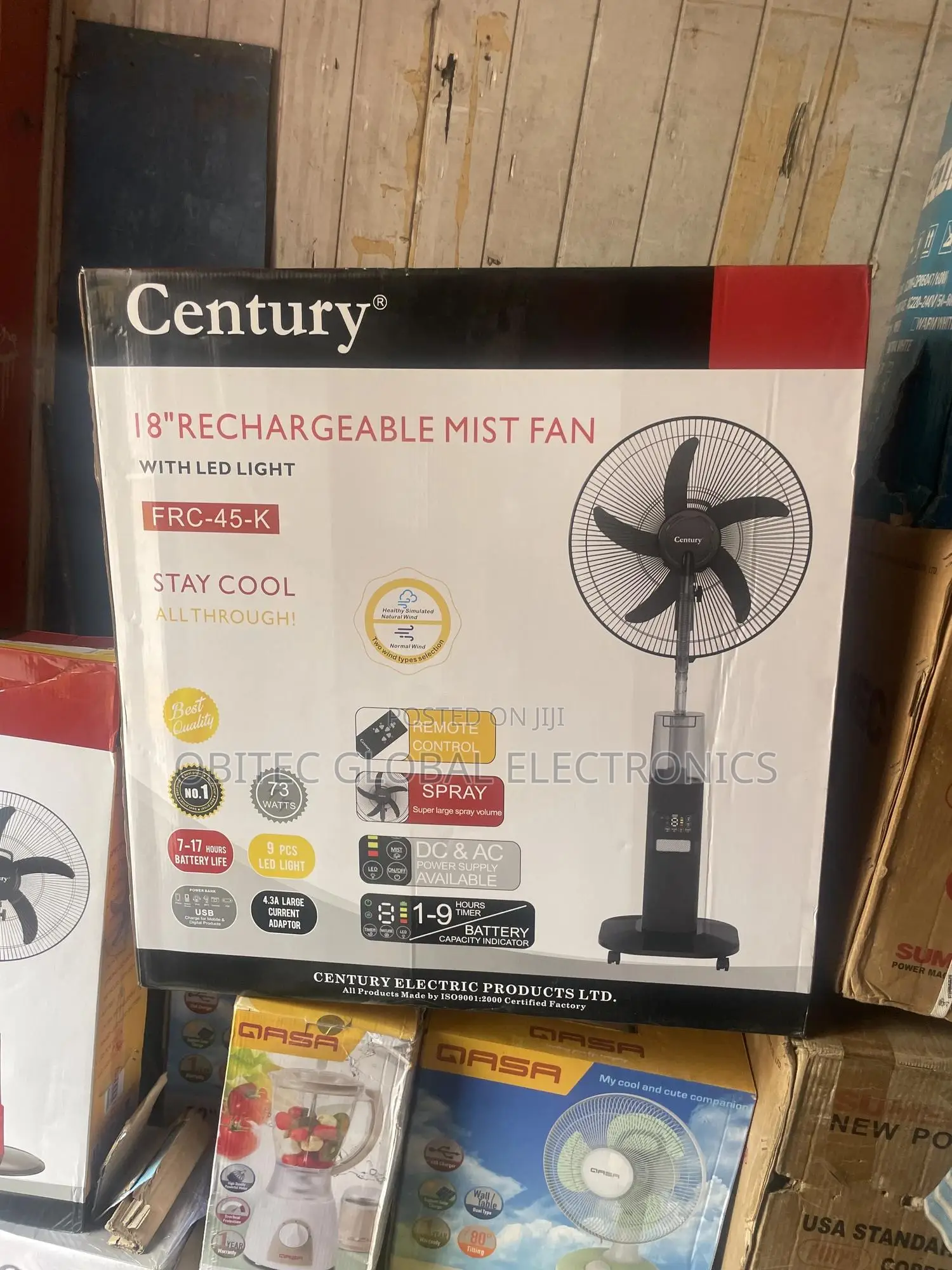 Recheable Century Mist Fan 18inches