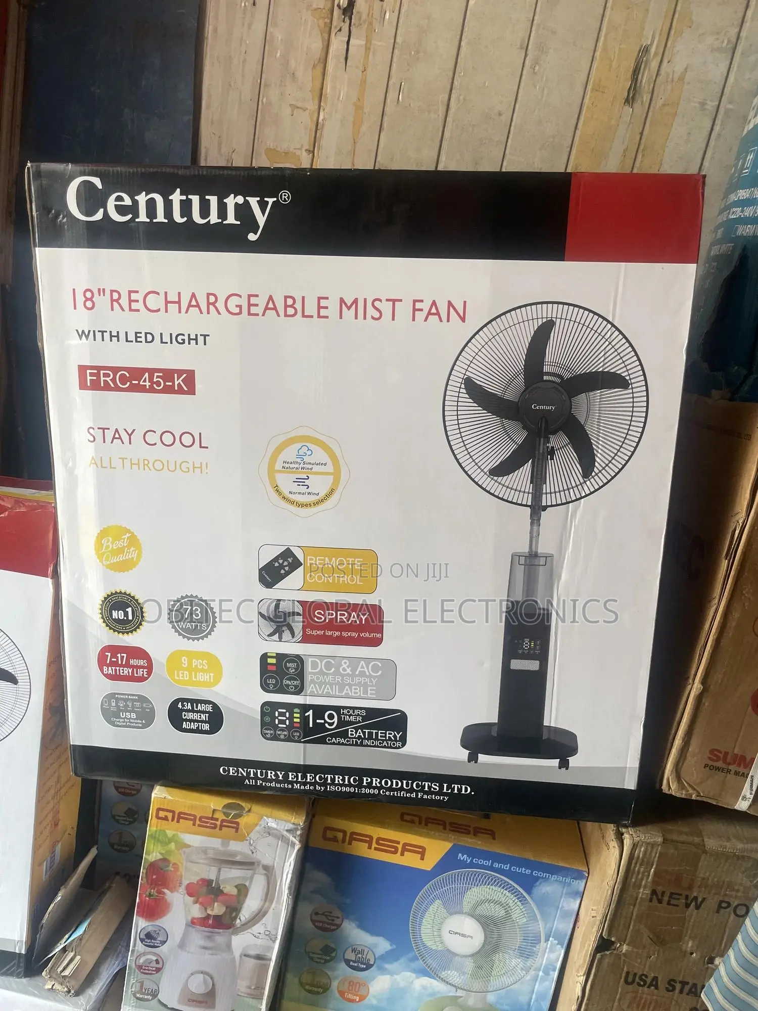 Recheable Century Mist Fan 18inches