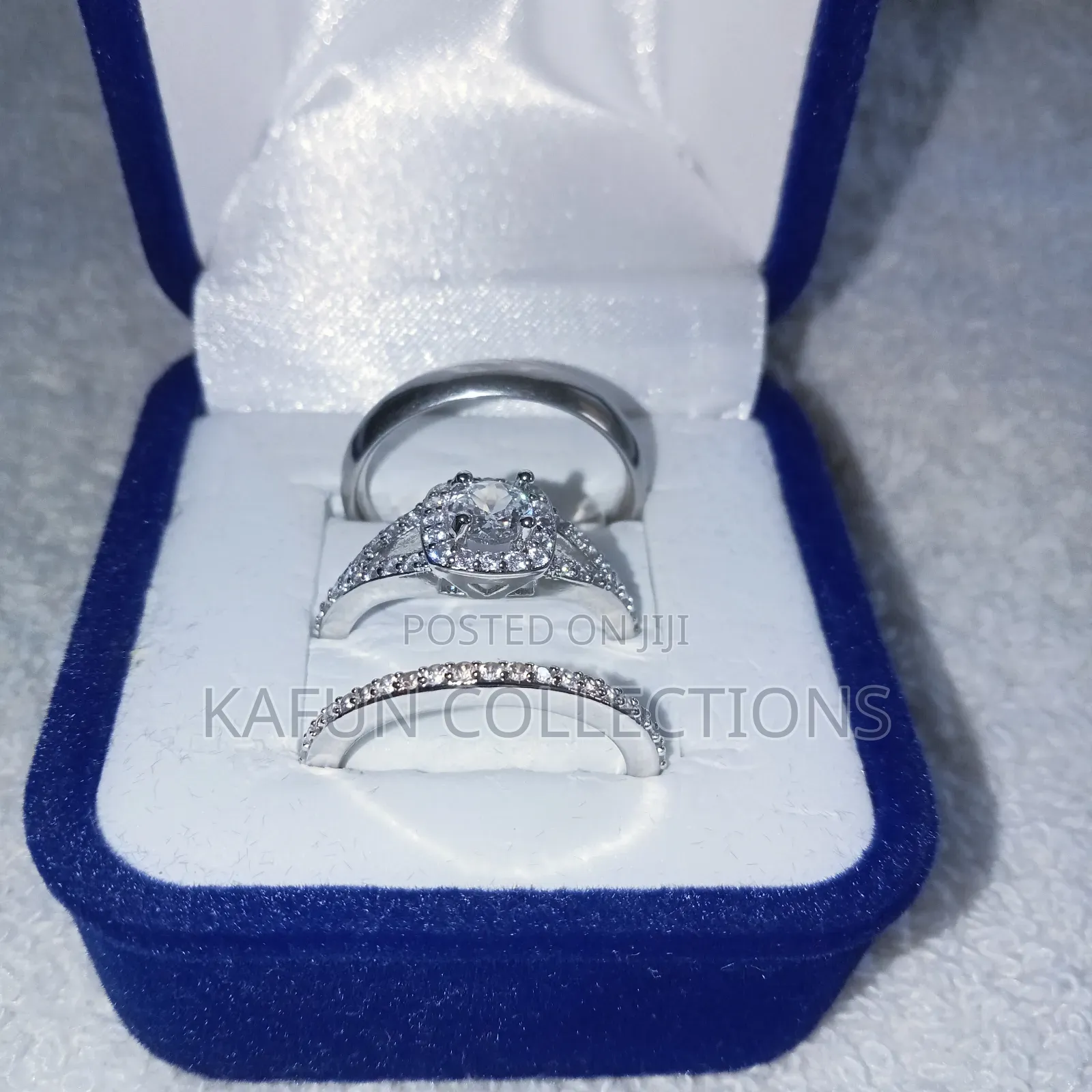 Non-Fading Simple Design Original Steel and Zirconia Ring Set