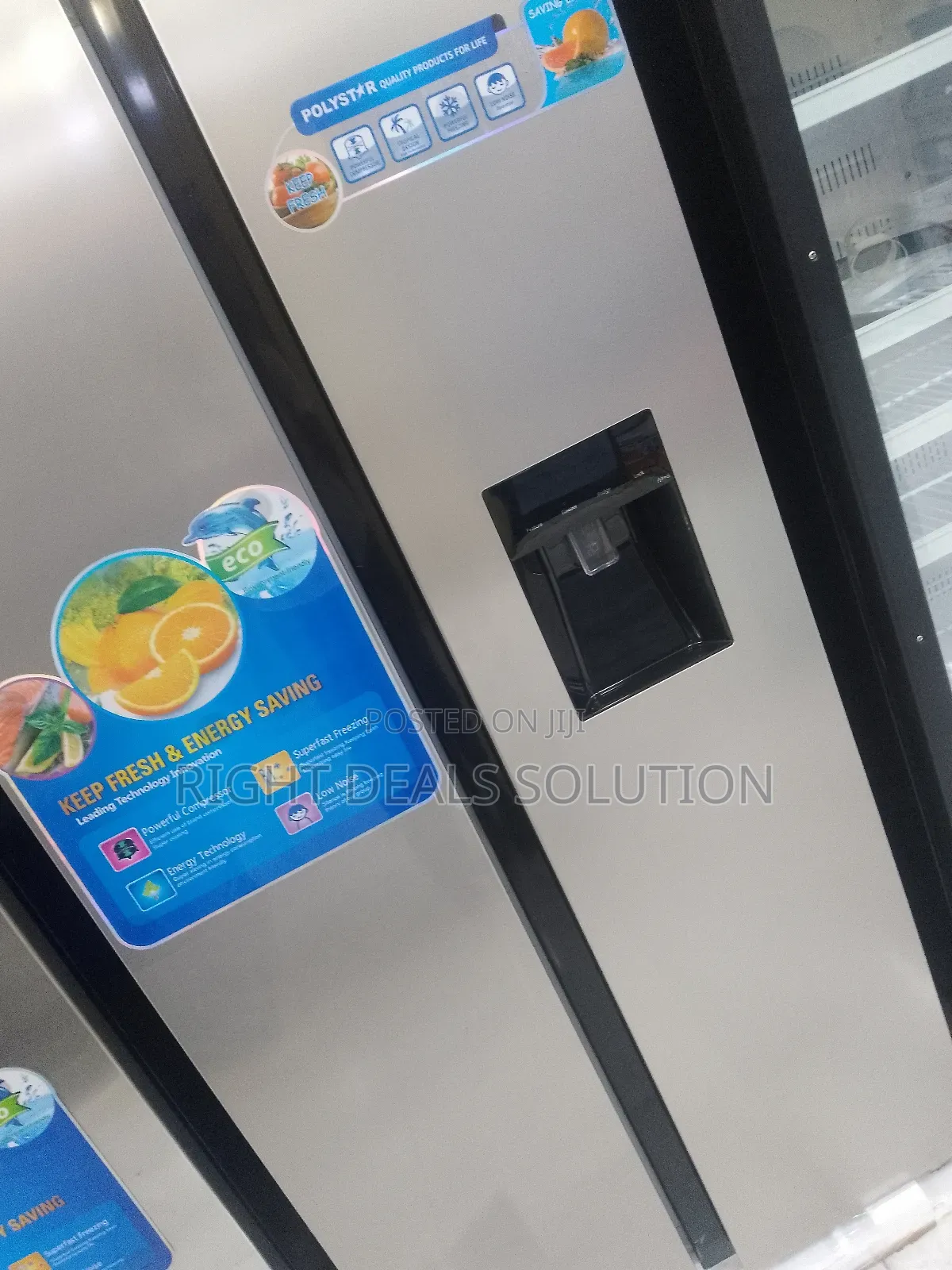 Large 620 Litre Polystar Side-by-Side Fridge With Inverter Comp