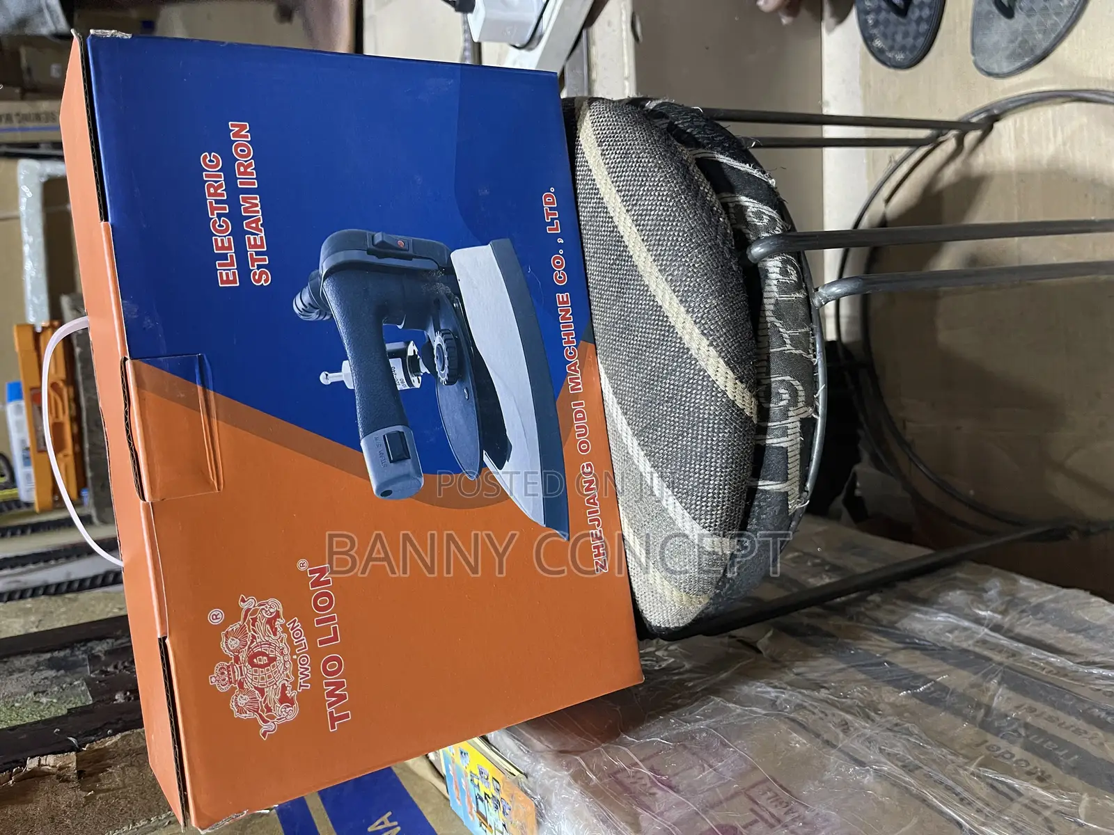 Two Lion Electric Steam Iron.