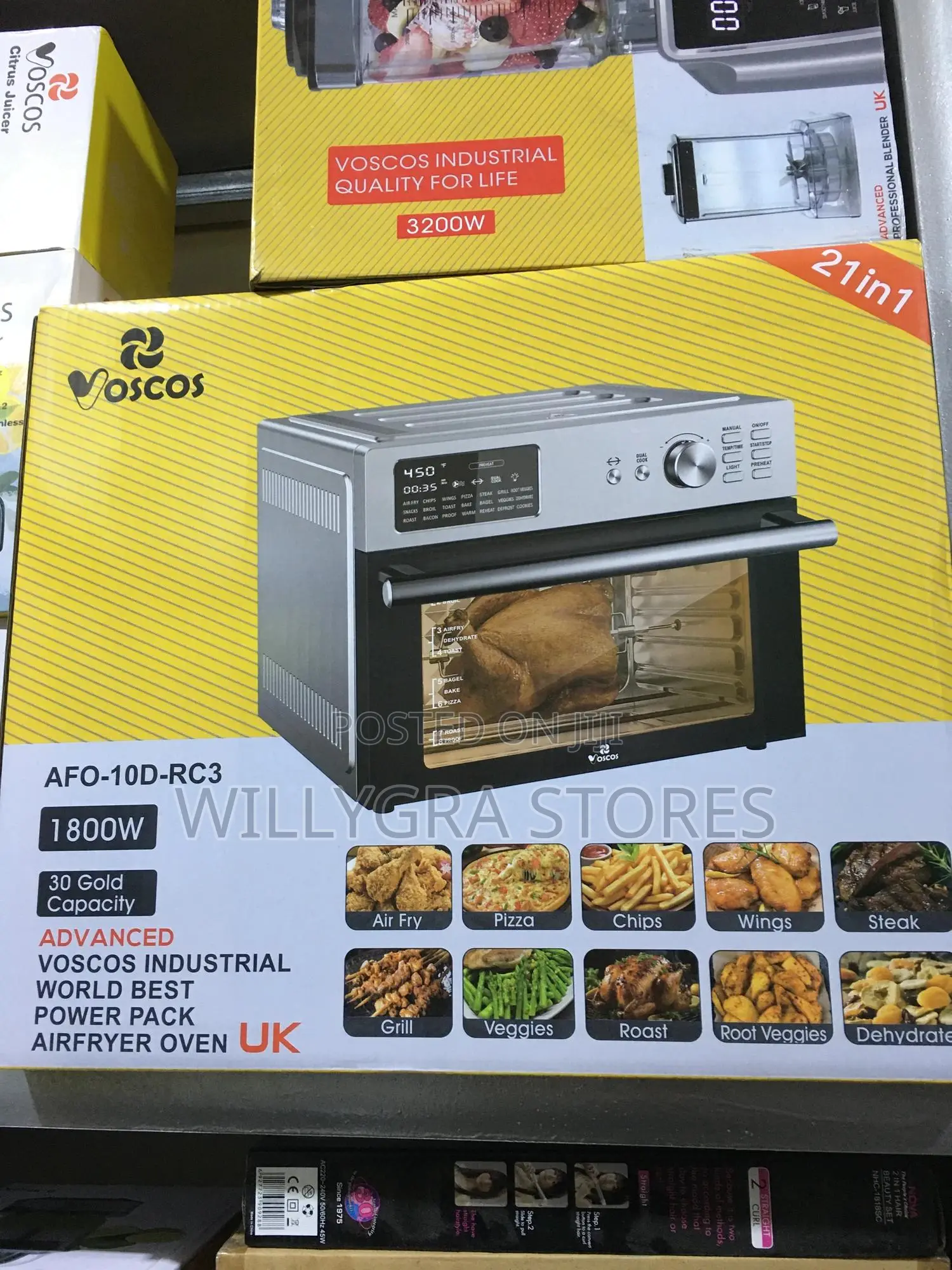 Voscos 2 In 1 Air Fryer Oven 30l - 1800w