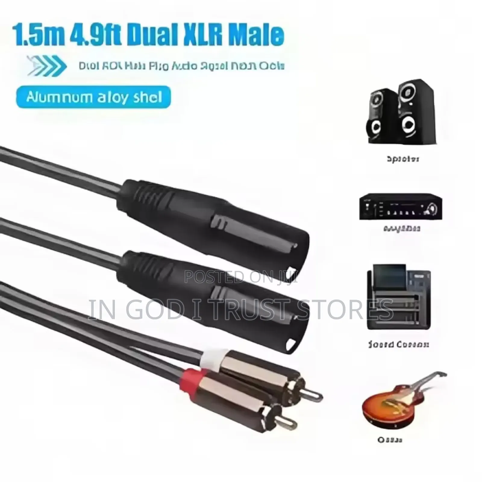 2rca to Dual XLR (Male/Female) Shielded Audio Cable | 1.5m