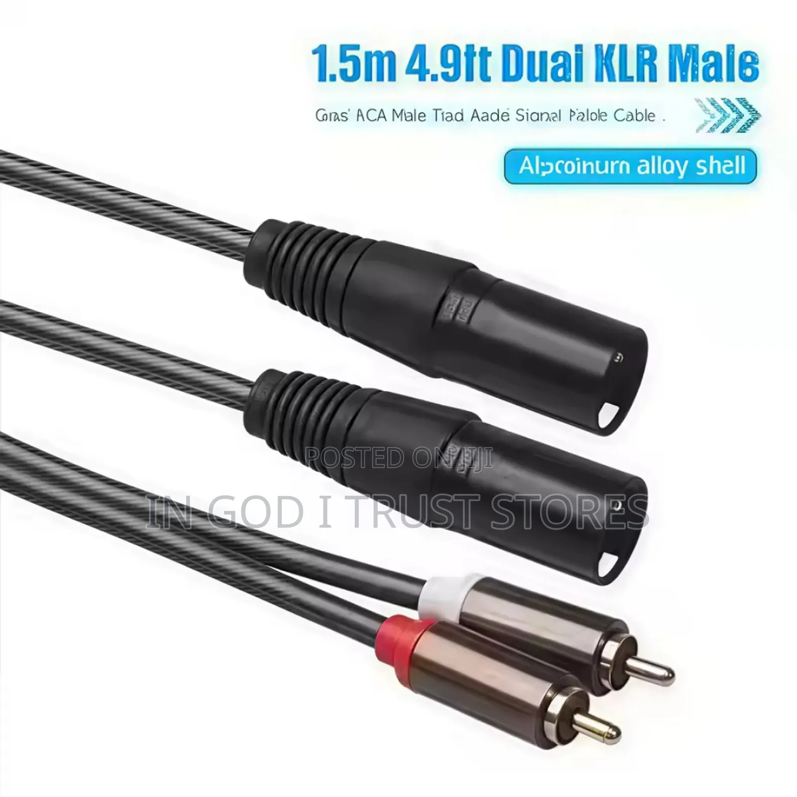 2rca to Dual XLR (Male/Female) Shielded Audio Cable | 1.5m