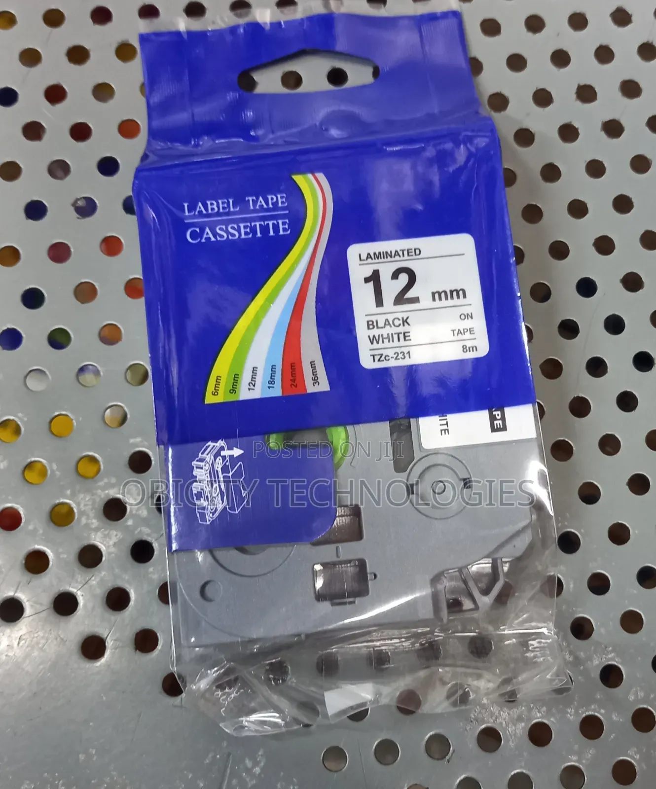 12mm Brother Cartridge Tape Label