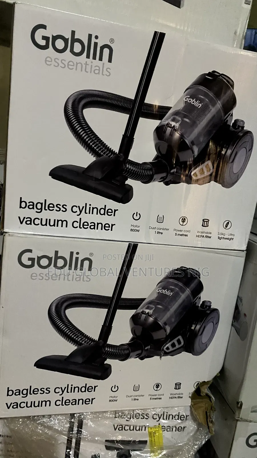 Goblin Essential Bagless Cylinder Corded Vacuum Cleaner. 800watts.