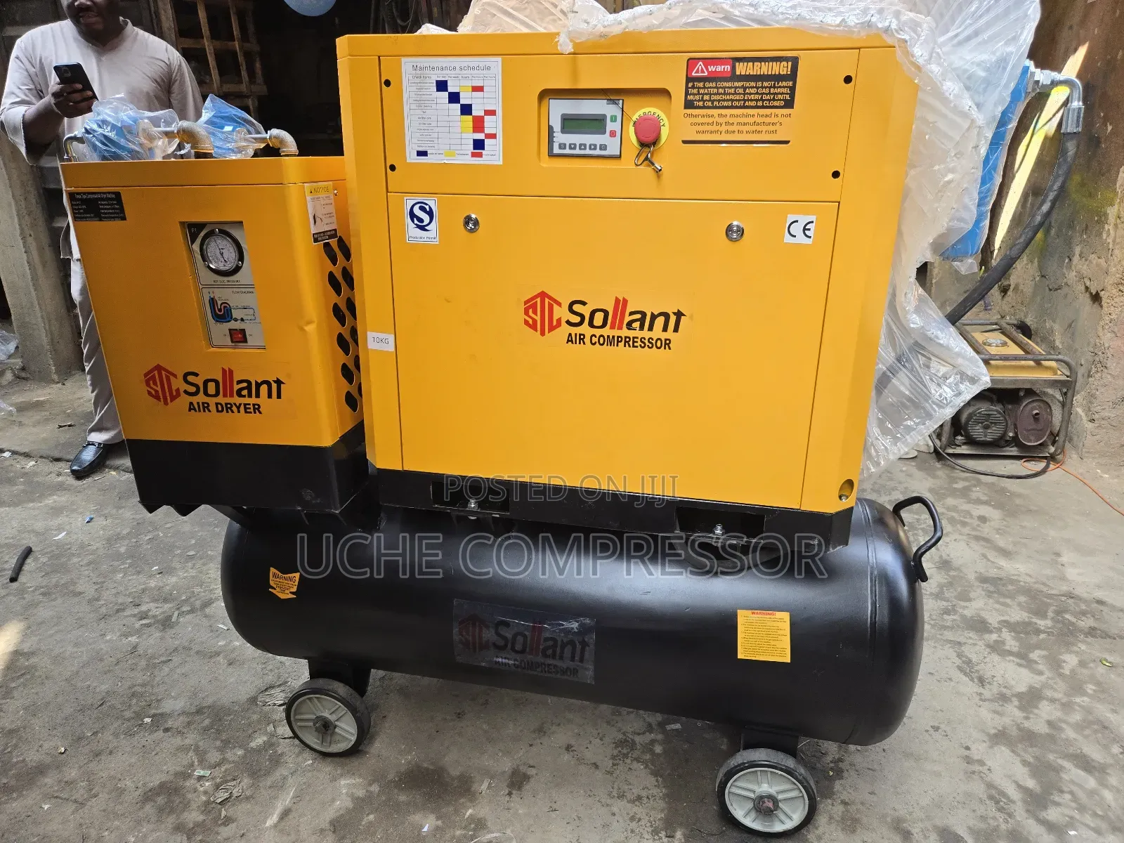 Sollant Screw Compressor 10hp With Tank, Dryer And Filter
