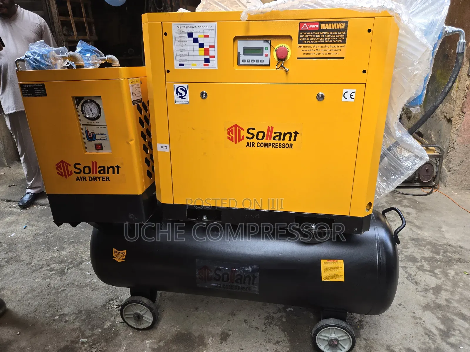 Sollant Screw Compressor 10hp With Tank, Dryer And Filter