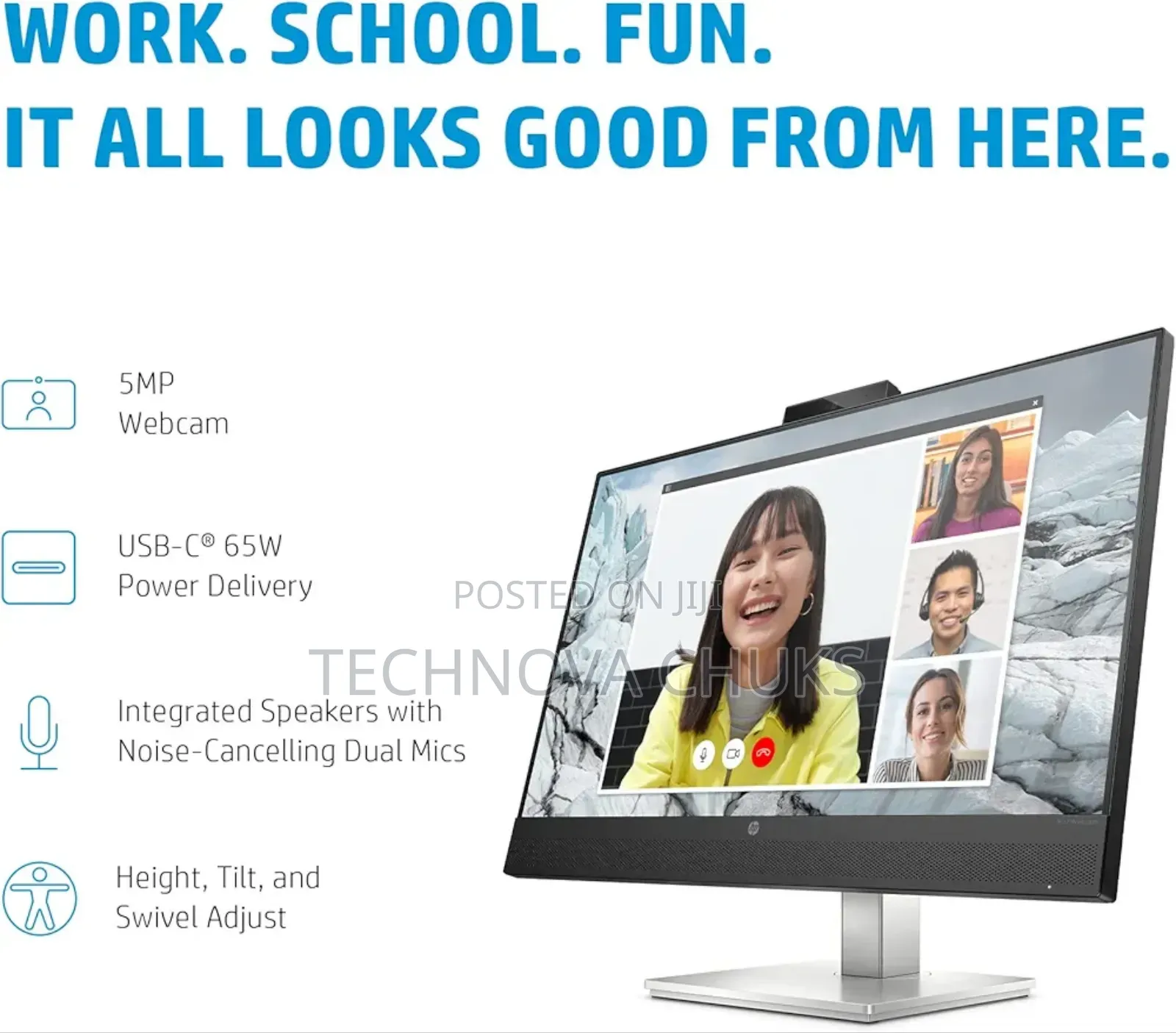 HP M24 Webcam 24 Inch Monitor, Full Hd Ips, 75hz, Hdmi Open Box