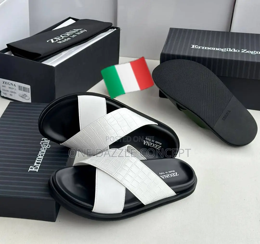 Zegna Men Cross Strap Slippers