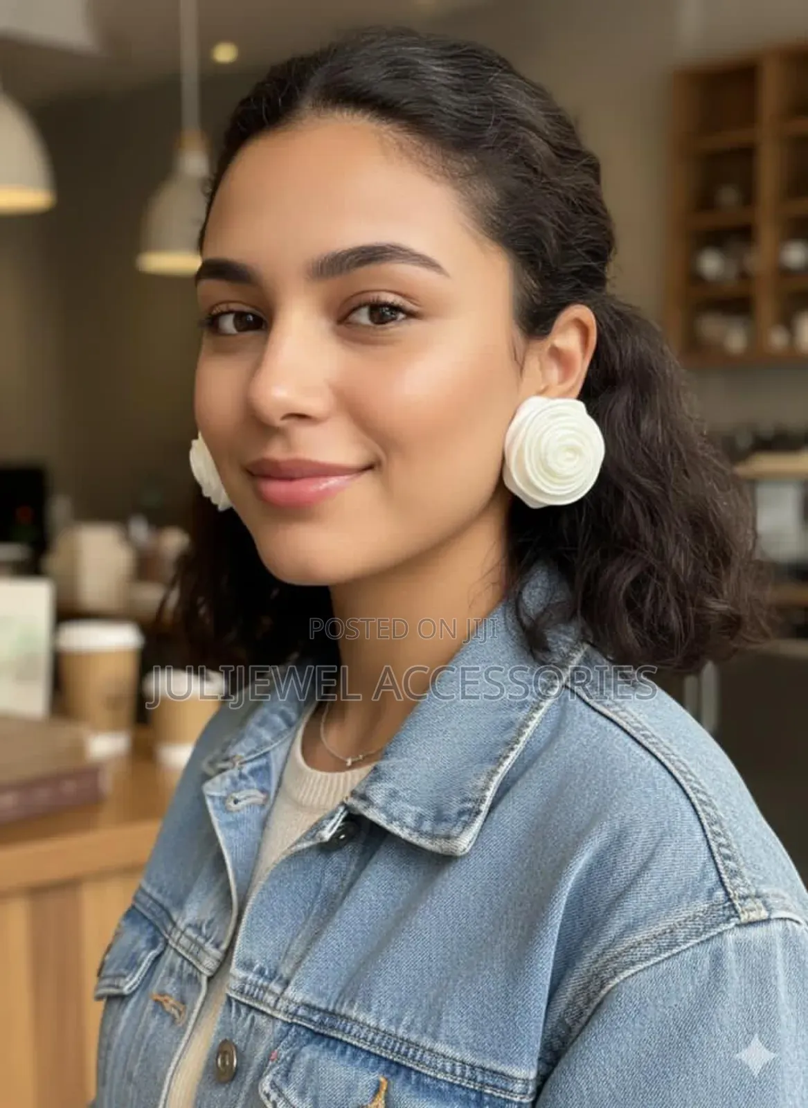 Jean With Pearl Earrings for Ladies
