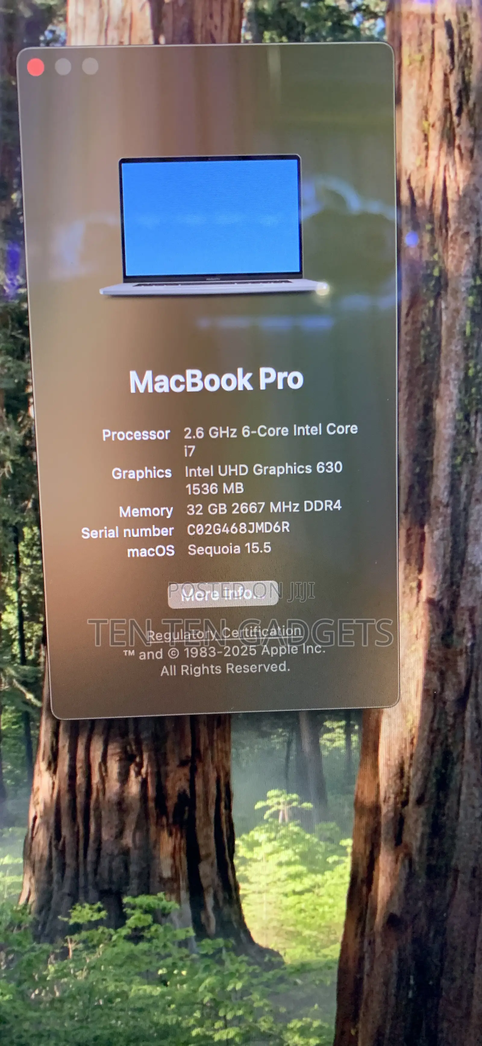 Laptop Apple MacBook 2019 32GB Intel Core I7 SSD 512GB