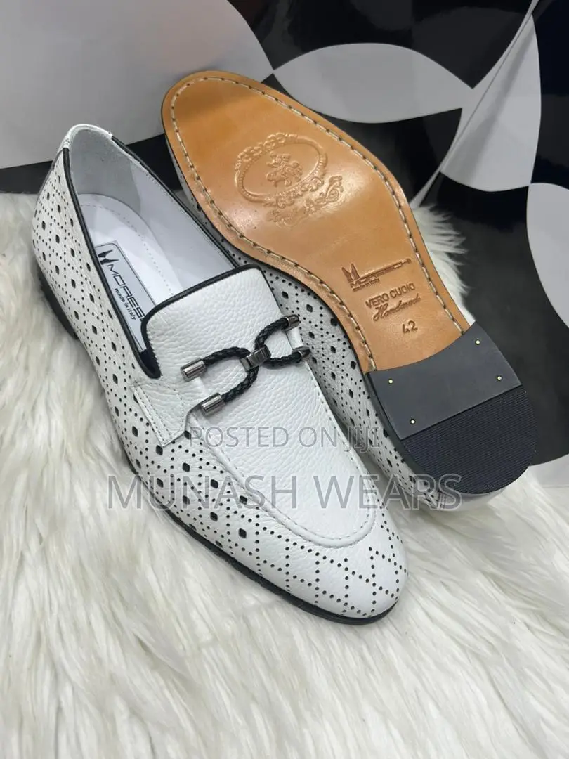 Italian Moreschi Classic Shoes For Men,White And Black