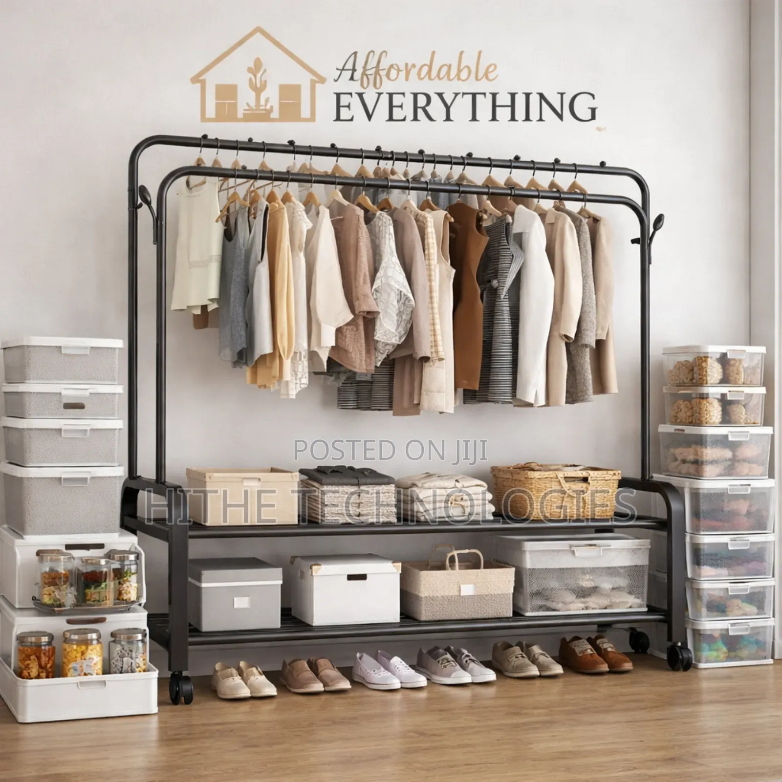 48kg Double Pole Cloth Rack And Clothes Hanger