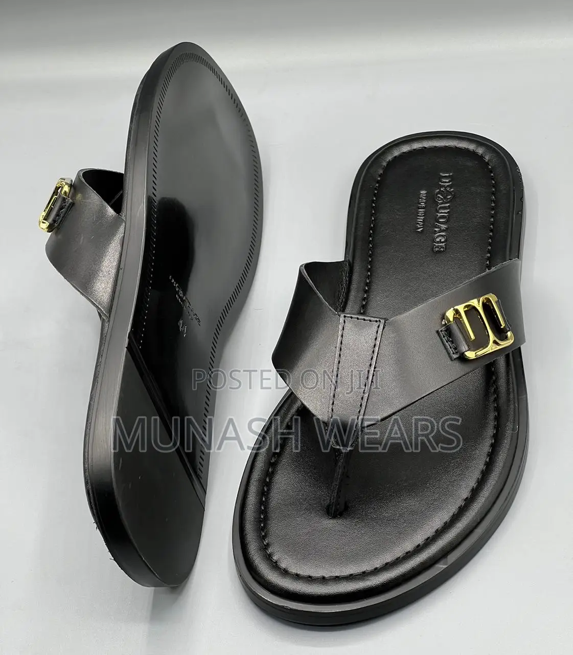 Italian Leather Slipers For Men Available In Brown And Black