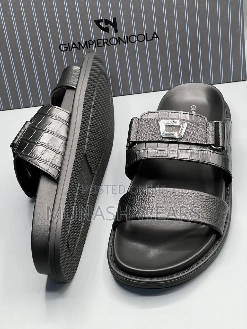 Italian Leather Slipers For Men Available In Brown And Black