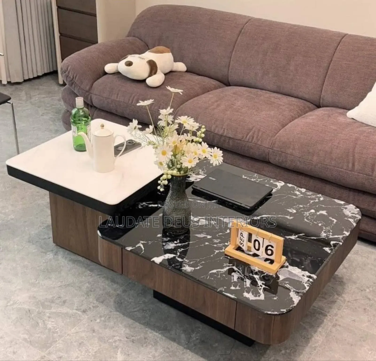 Exquisite 2 in 1 Marble Top Centre Table
