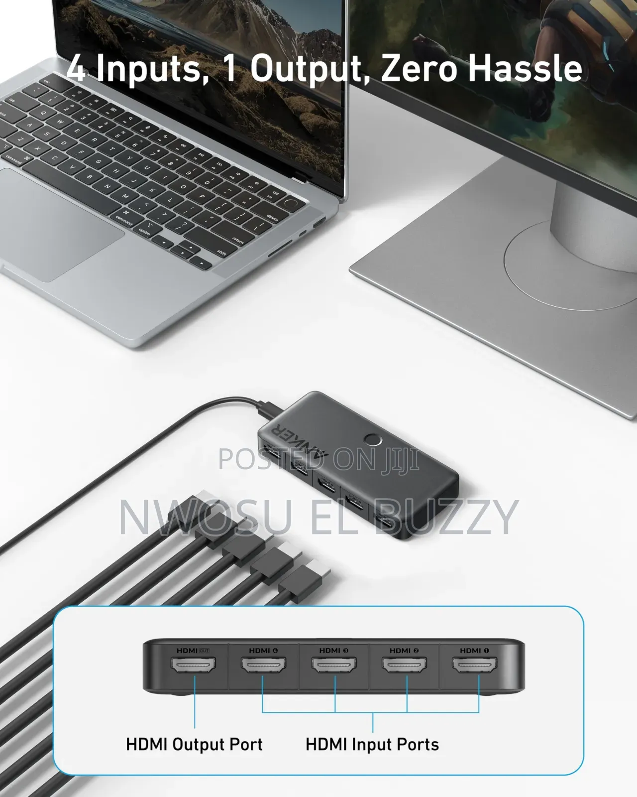 Anker Hdmi Switch 4 In 1 Out, 4k Hdmi