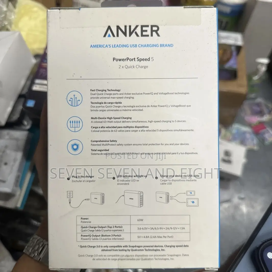 Anker Power Port Speed 5 2*Quick 63w Charger
