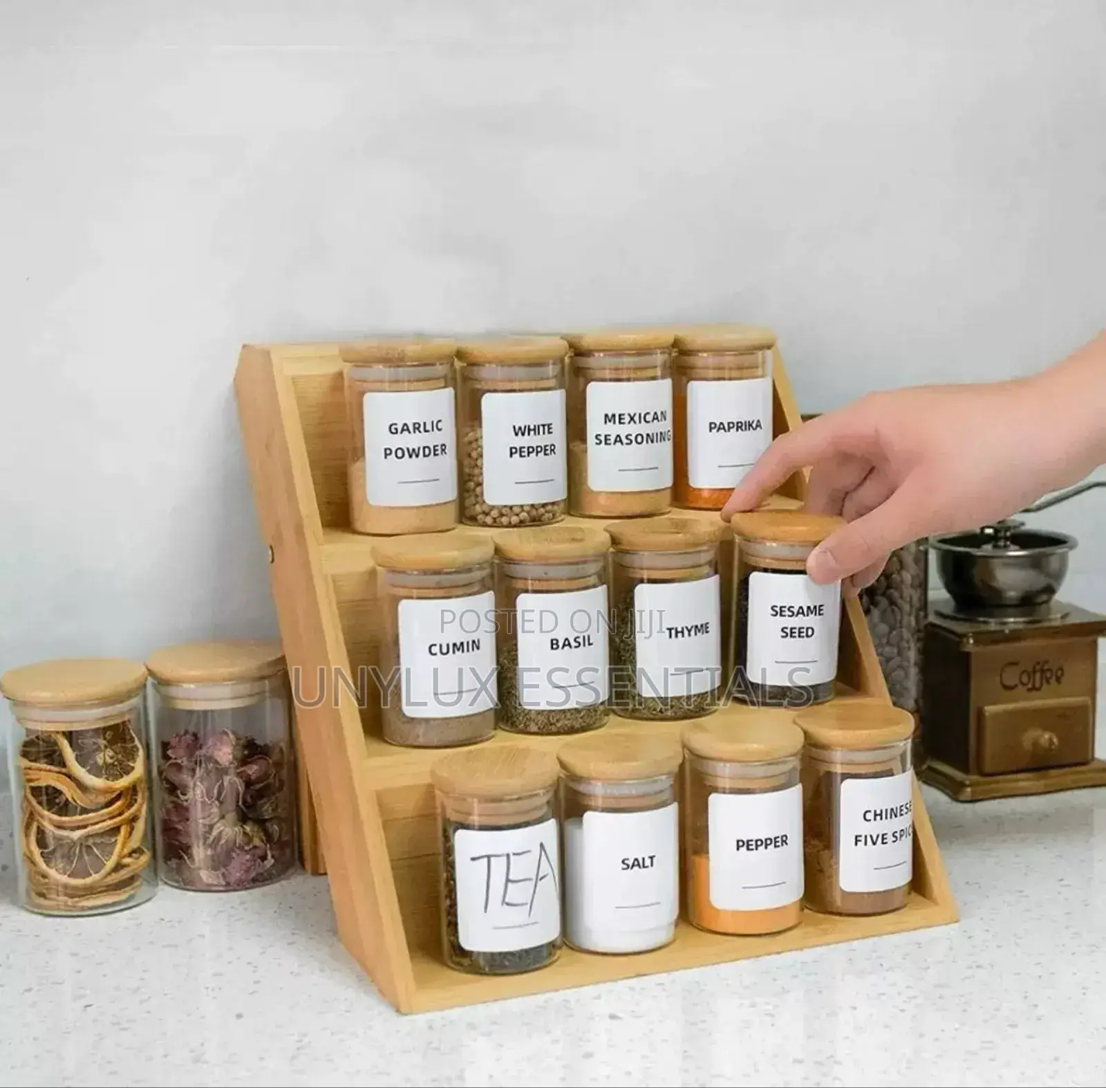 12pcs Spice Jar With 3 Tiers Stand