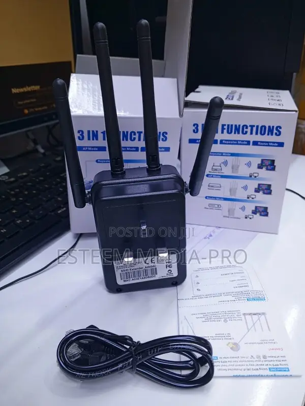 300mbps Wireless Wifi Repeater Wifi Signal Booster (Black)