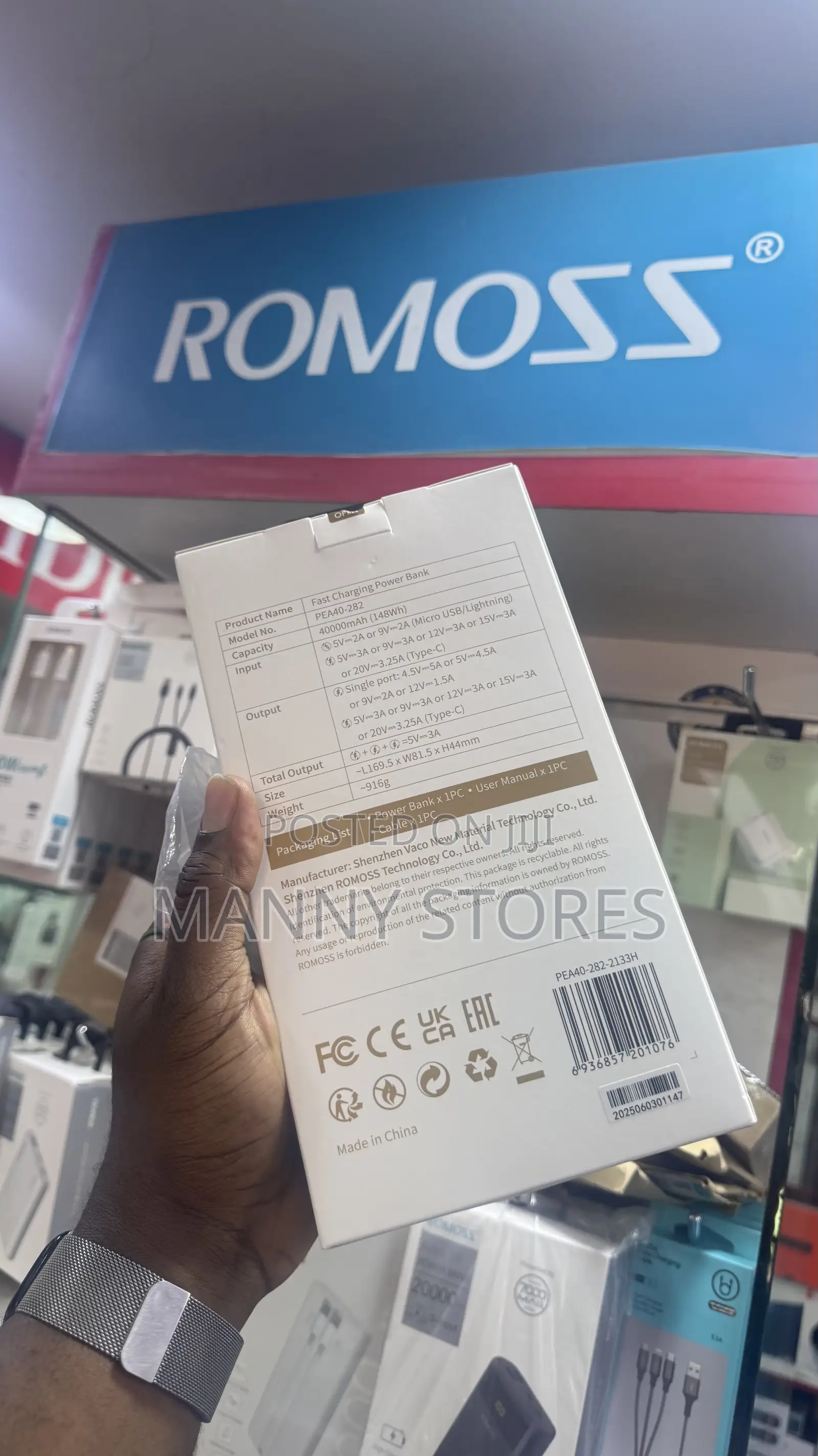 Romoss 40,000 Mah Fast Charging Power Bank (65w)