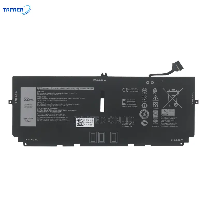 722kk Laptop Battery for Dell XPS 13 9300 9310 9380 Series P117g P117