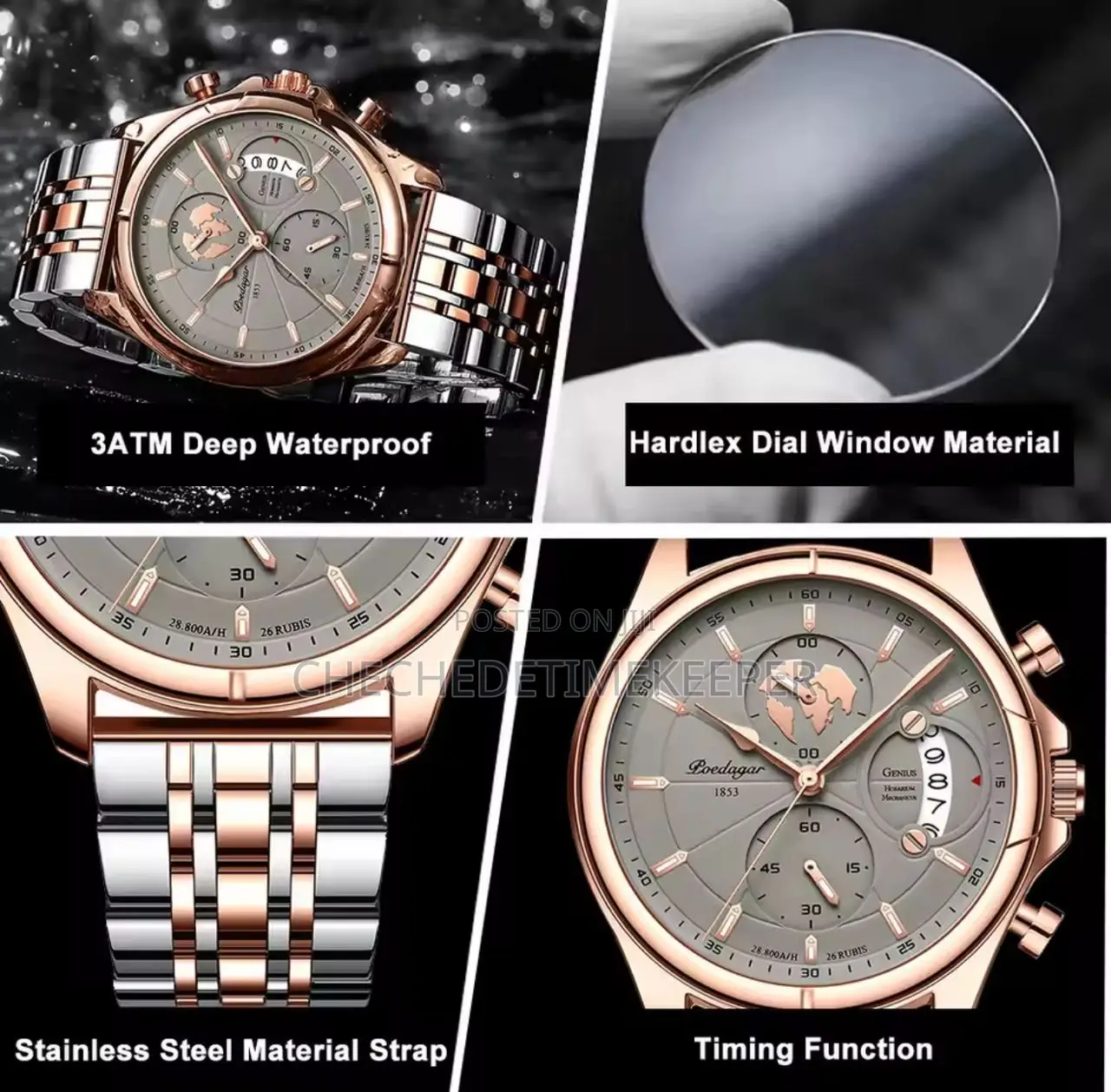 Poedagar Chronograph Watch
