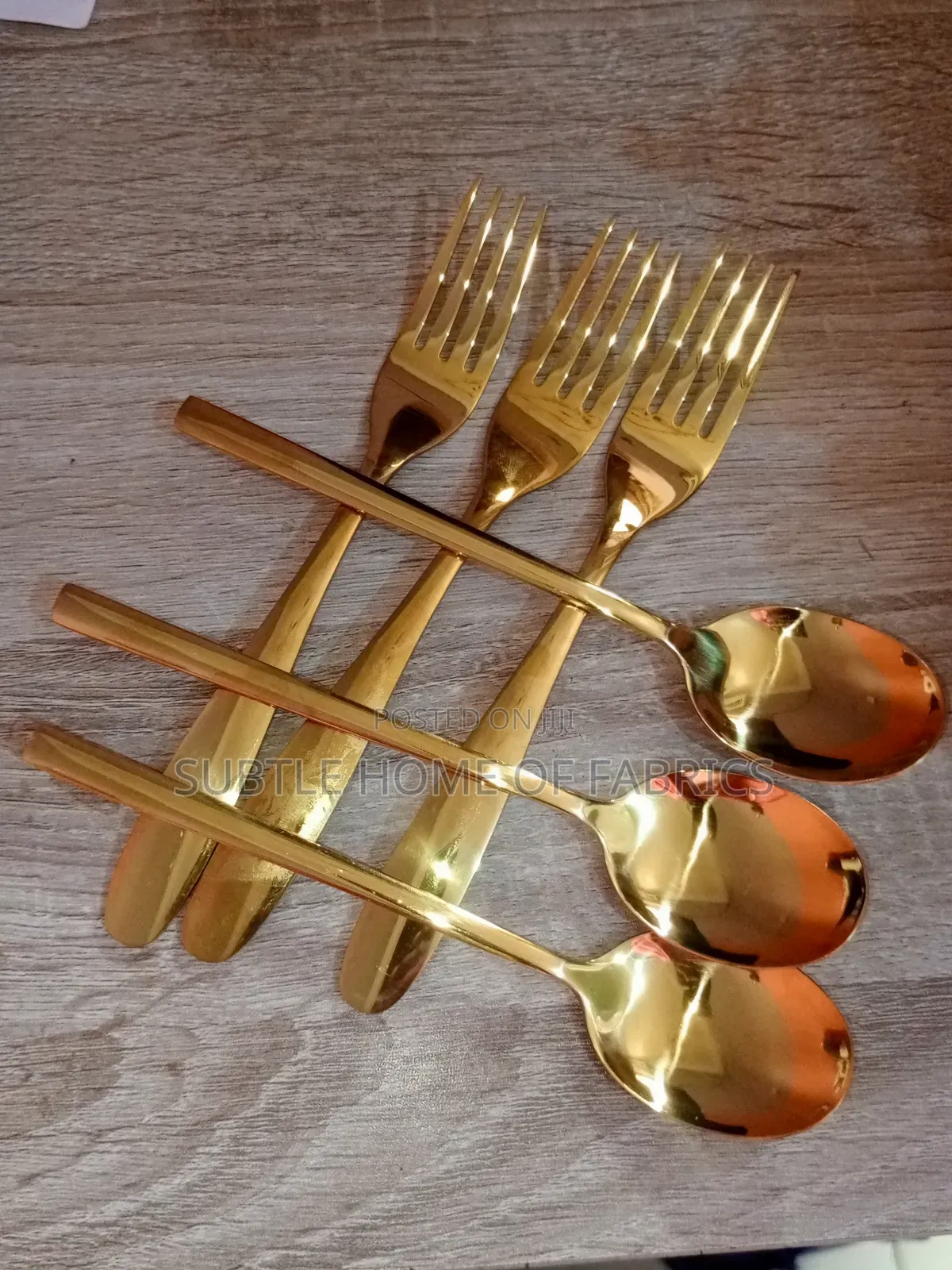 Luxury Gold-Plated Spoons Forks (6pcs Set)-Restaurant, Airbnb, Hotel