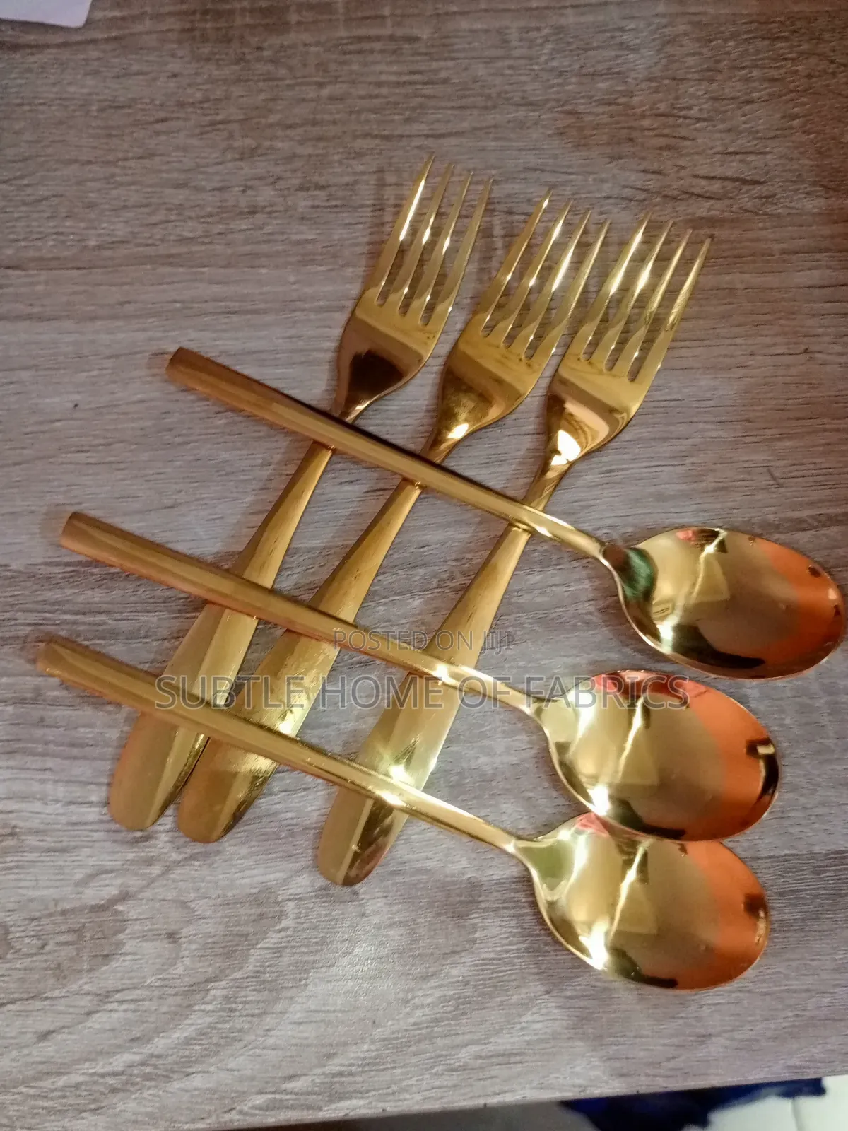 Luxury Gold-Plated Spoons Forks (6pcs Set)-Restaurant, Airbnb, Hotel