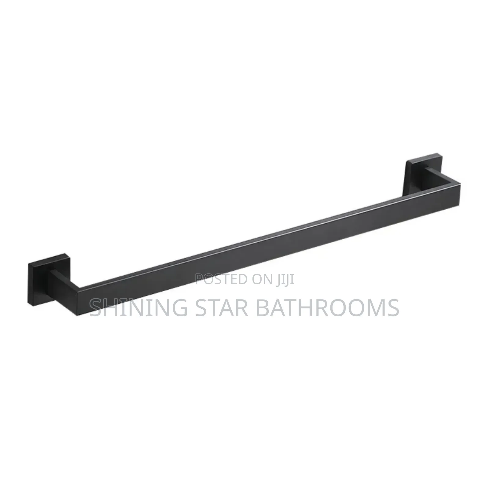 Black Single Square Towel Rail