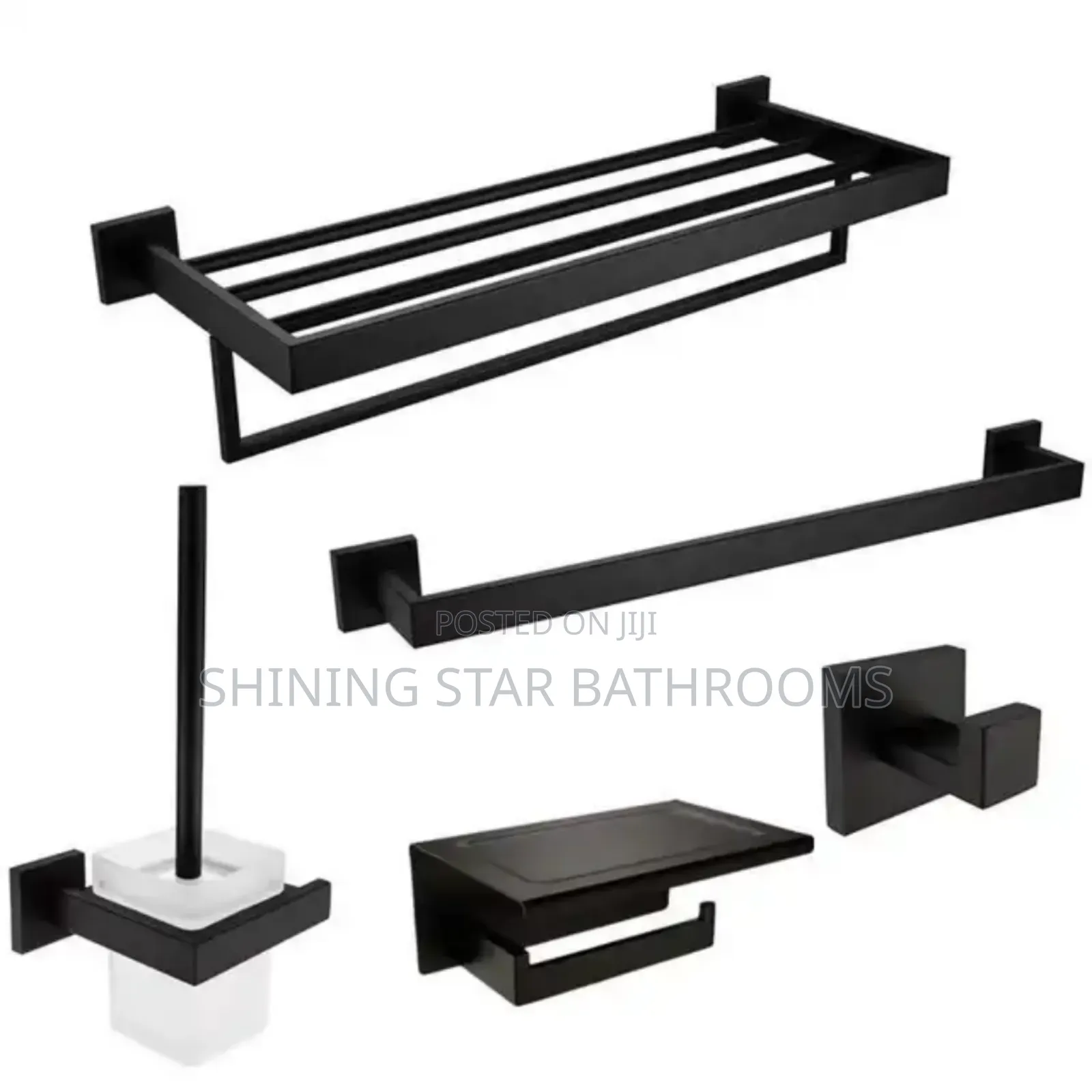Complete Square Shaped Toilet Accessories Set